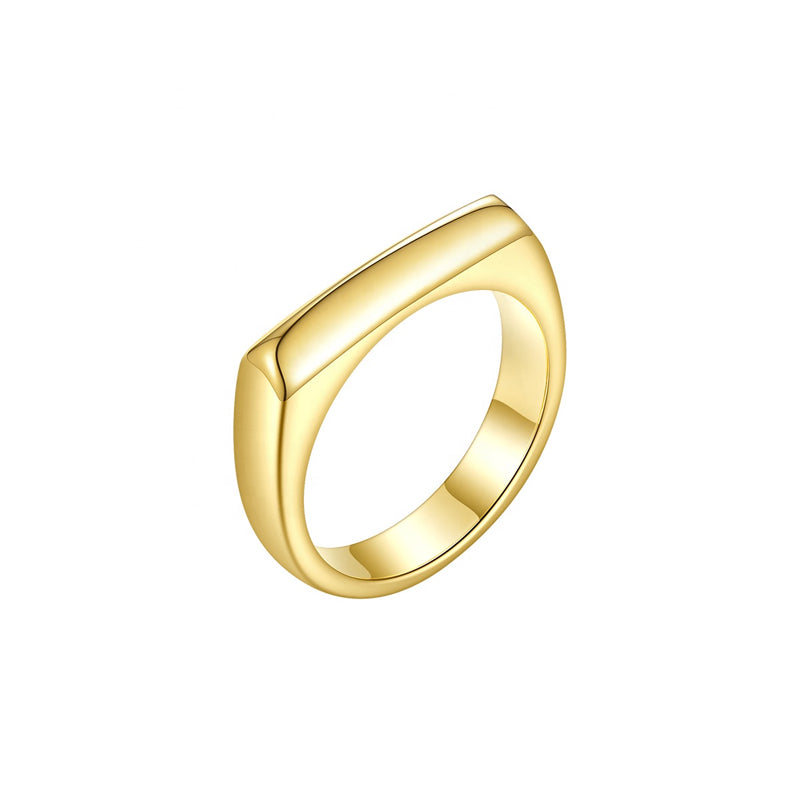 Straight Knife Edge Ring in 18k Gold Plated Brass - The Aria Ring
