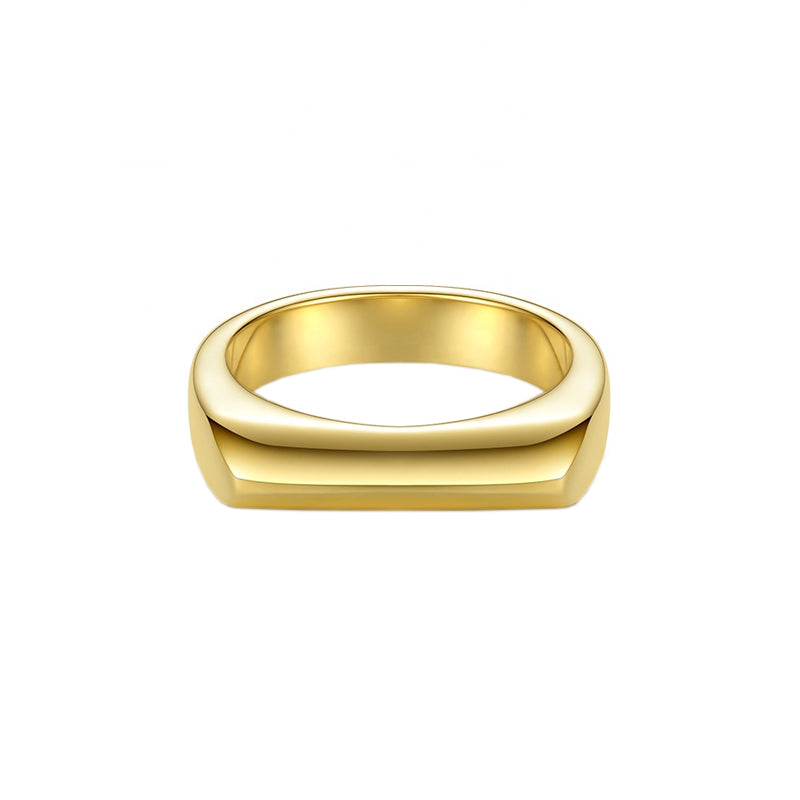 Straight Knife Edge Ring in 18k Gold Plated Brass - The Aria Ring