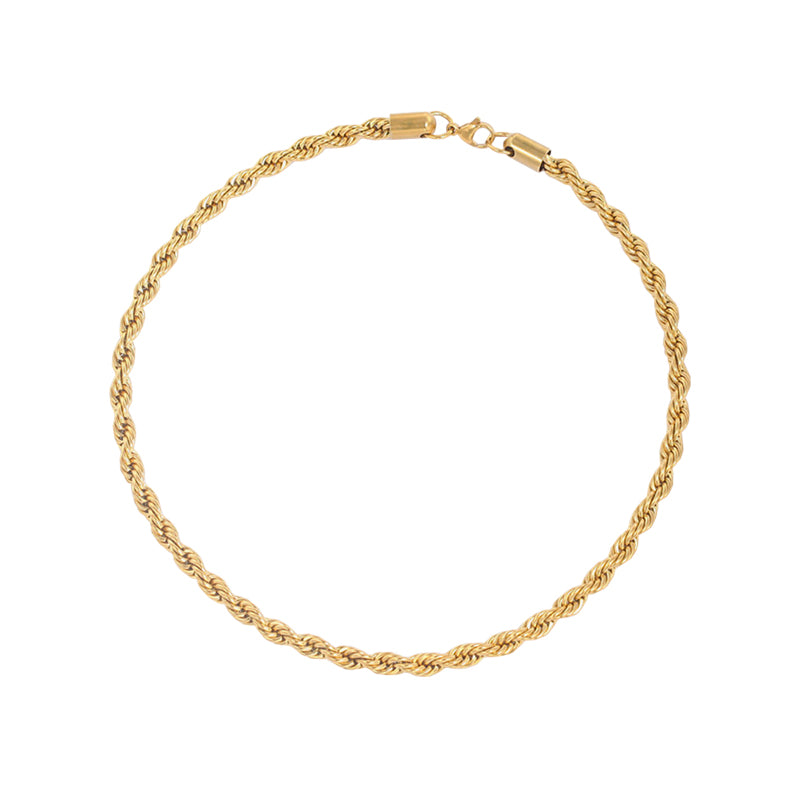 18k Gold Plated Statement Twisted Rope Necklace - The Lia Necklace