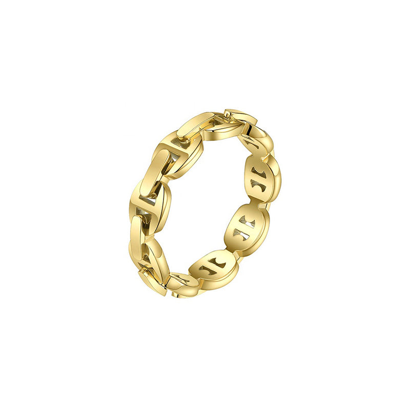 Small Links Ring in 18k Gold Plated Brass - The Lilya Ring