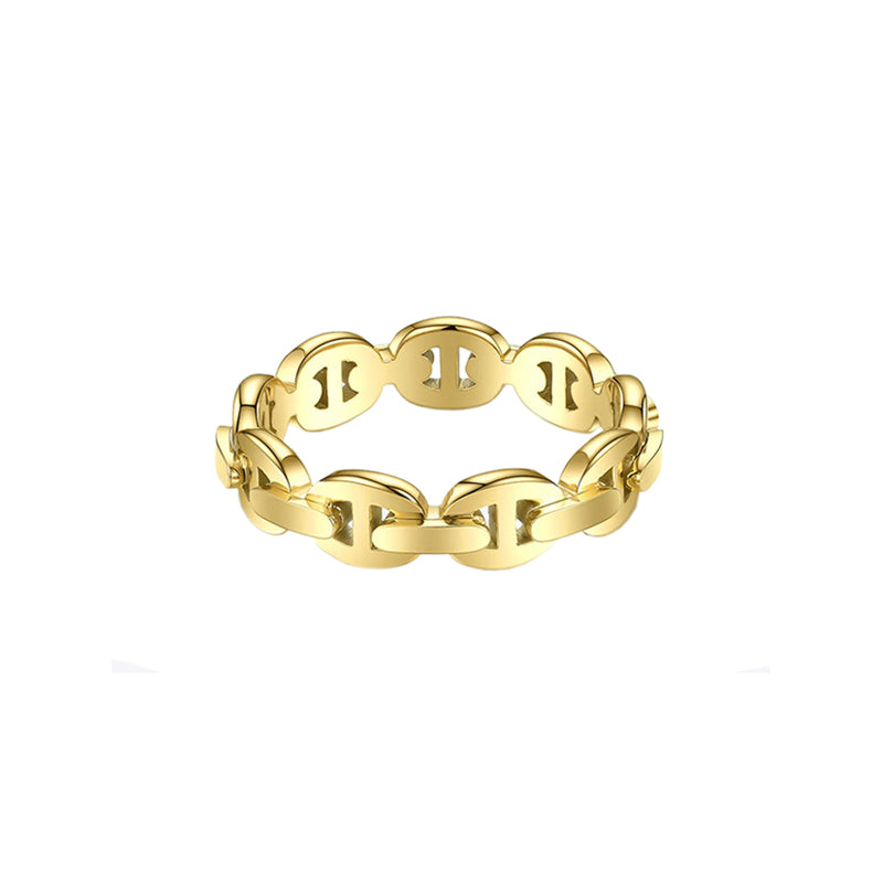 Small Links Ring in 18k Gold Plated Brass - The Lilya Ring