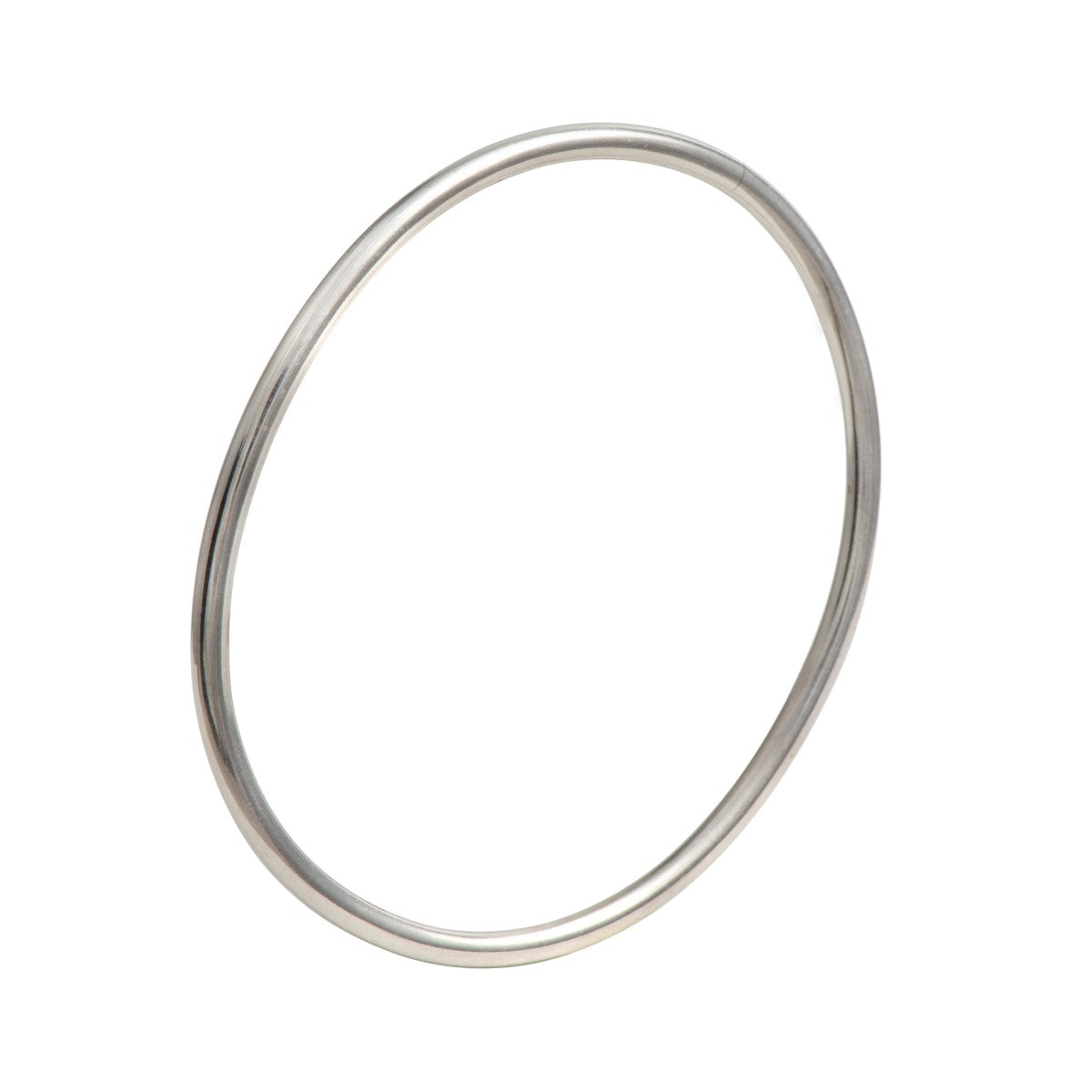 Contemporary Oval Bangle in Sterling Silver