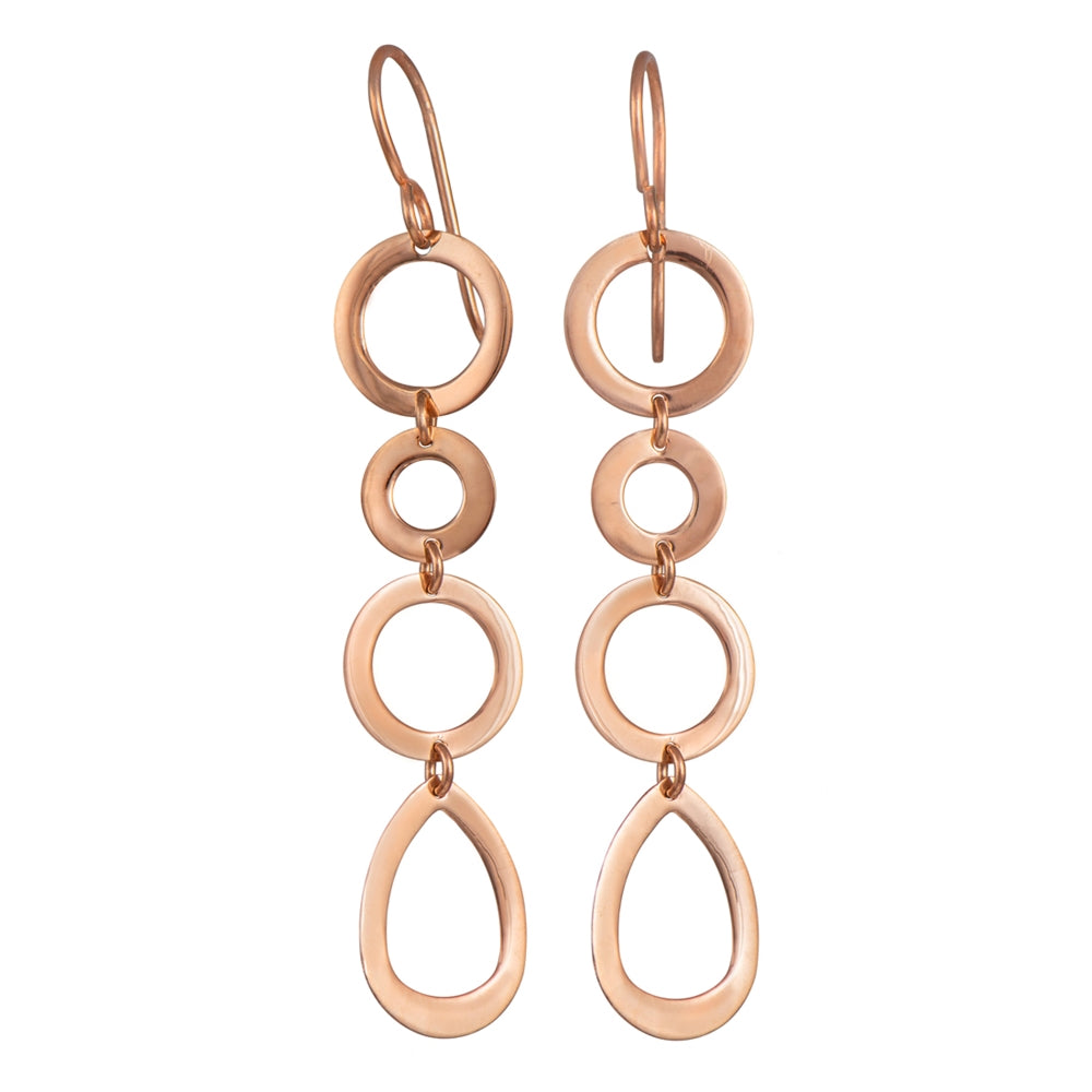 Rose Gold Plated Silver Earrings - Long