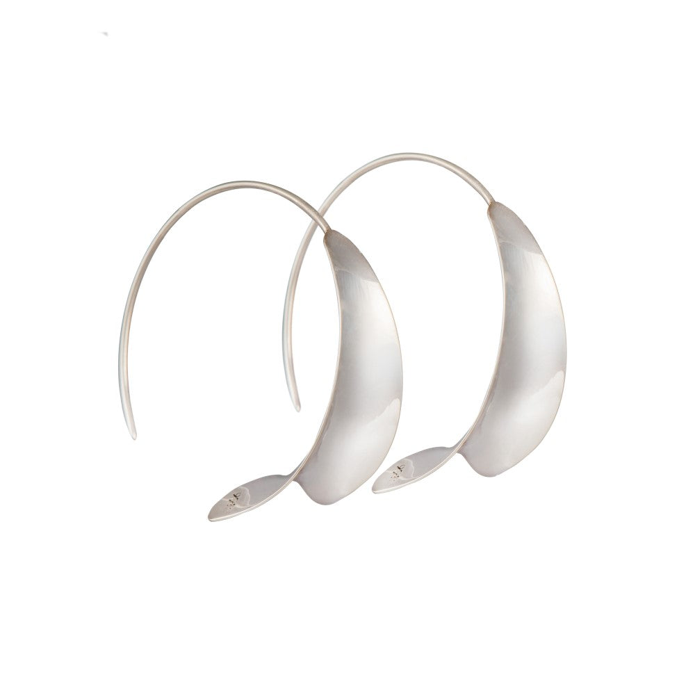 Sterling Silver Circle Threader Hoop Earrings