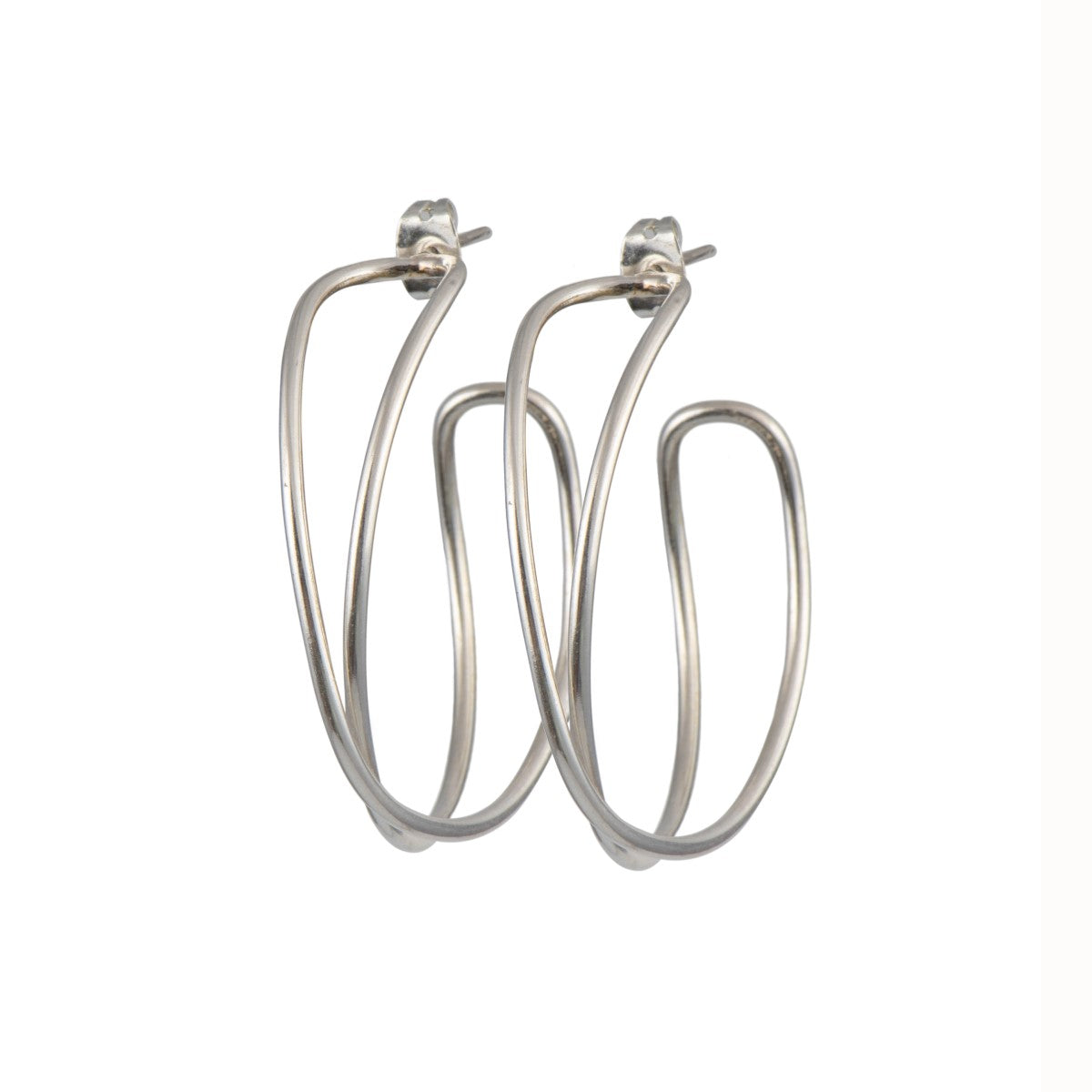 Sterling Silver Intertwined Hoop Earrings