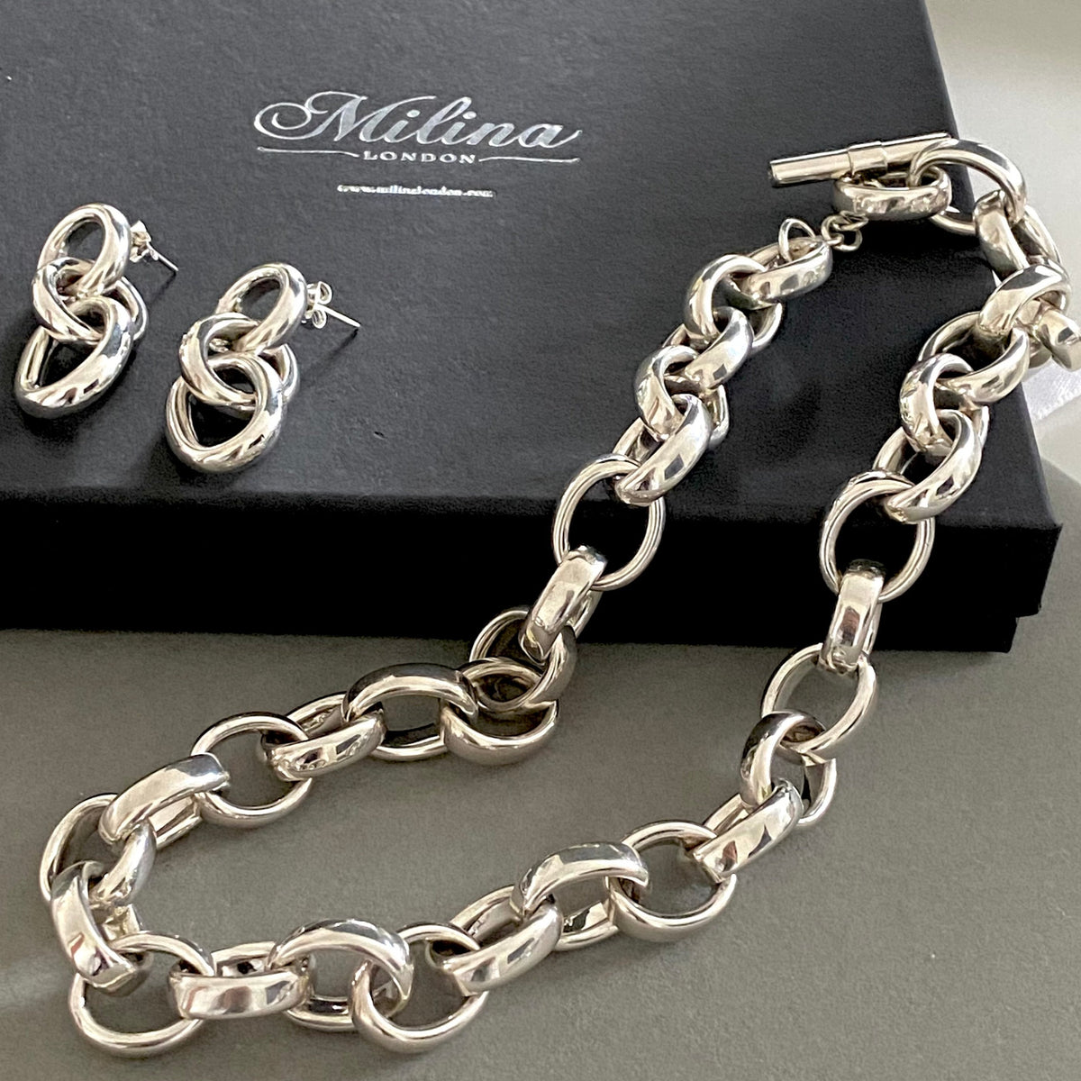 Oval Charm Loop Chain in Silver – Tea & Tequila JULY NINE Oval 