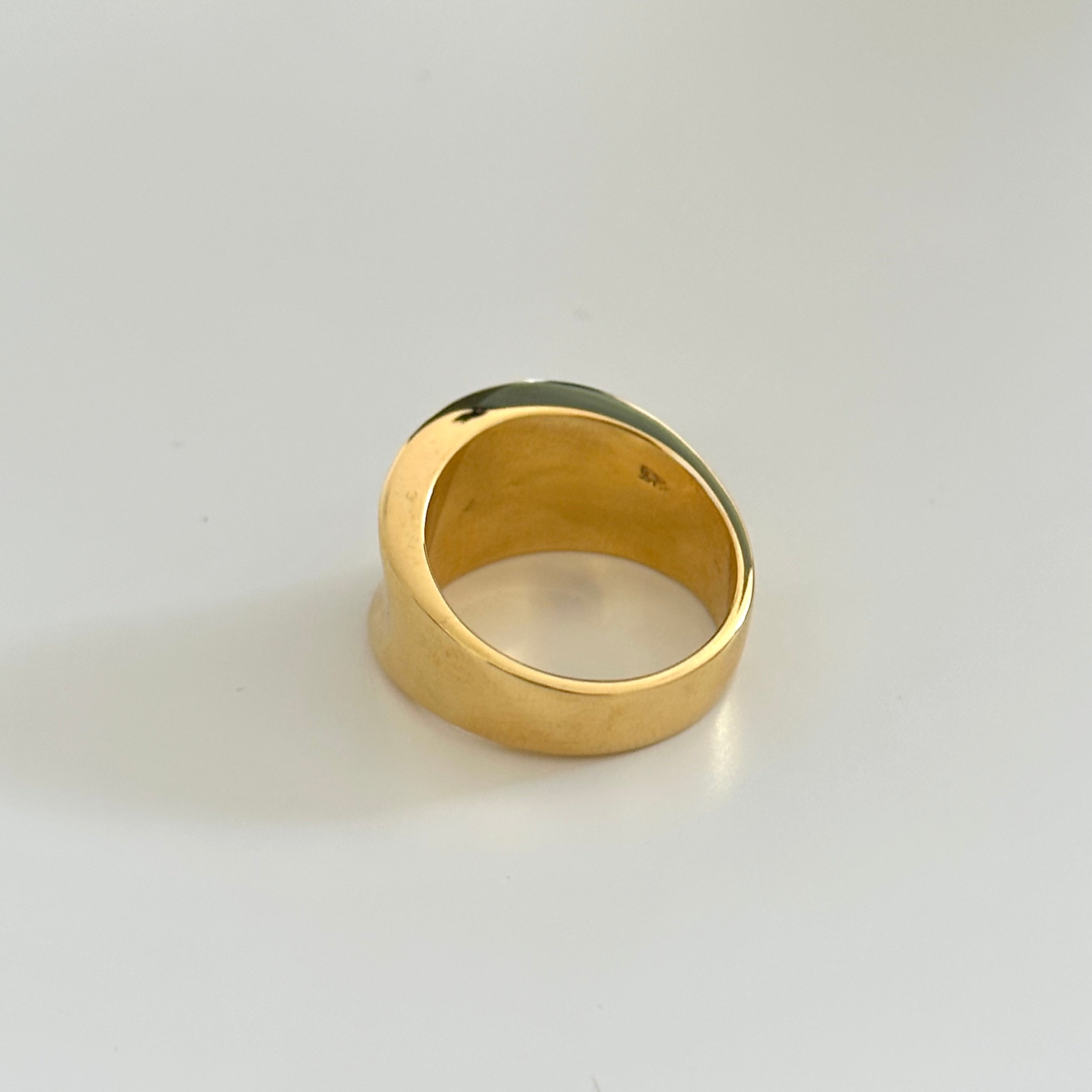 Gold Plated Sterling Silver Concave Tapered Ring- Milina London