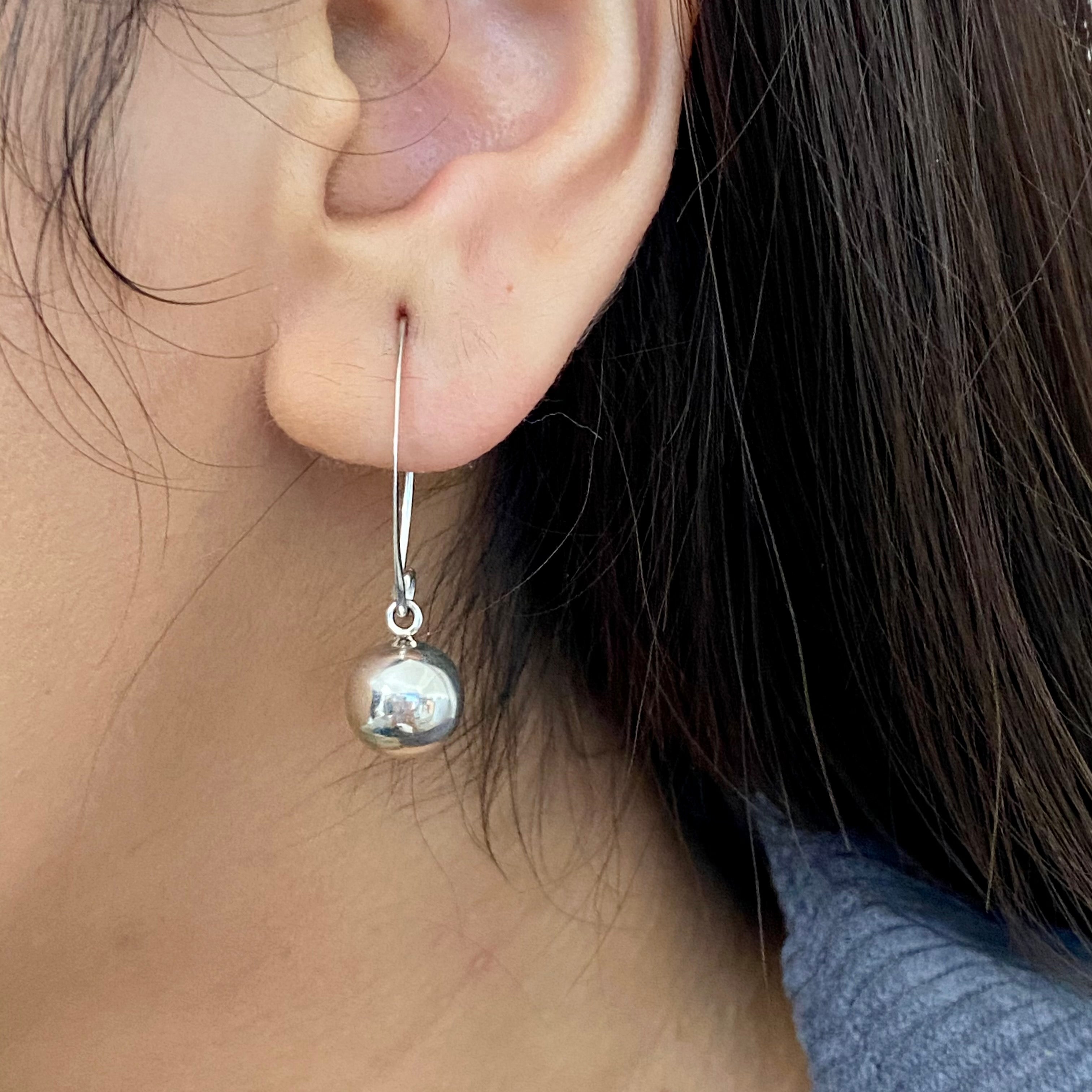 Sterling Silver Threader Earrings - Sphere