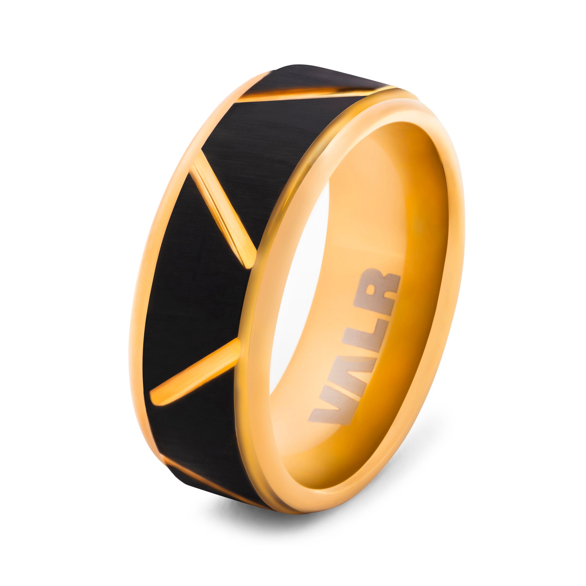 Dual Tone Black Gold Tungsten Ring | The Valerius Ring | Milina London