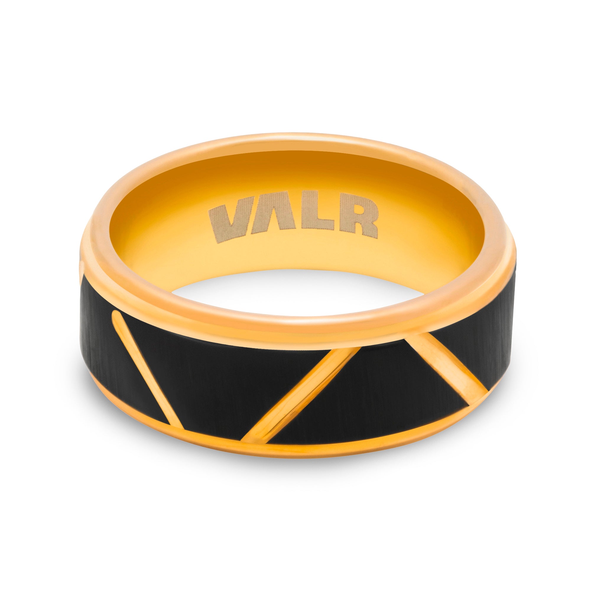 Dual Tone Black Gold Tungsten Ring | The Valerius Ring | Milina London