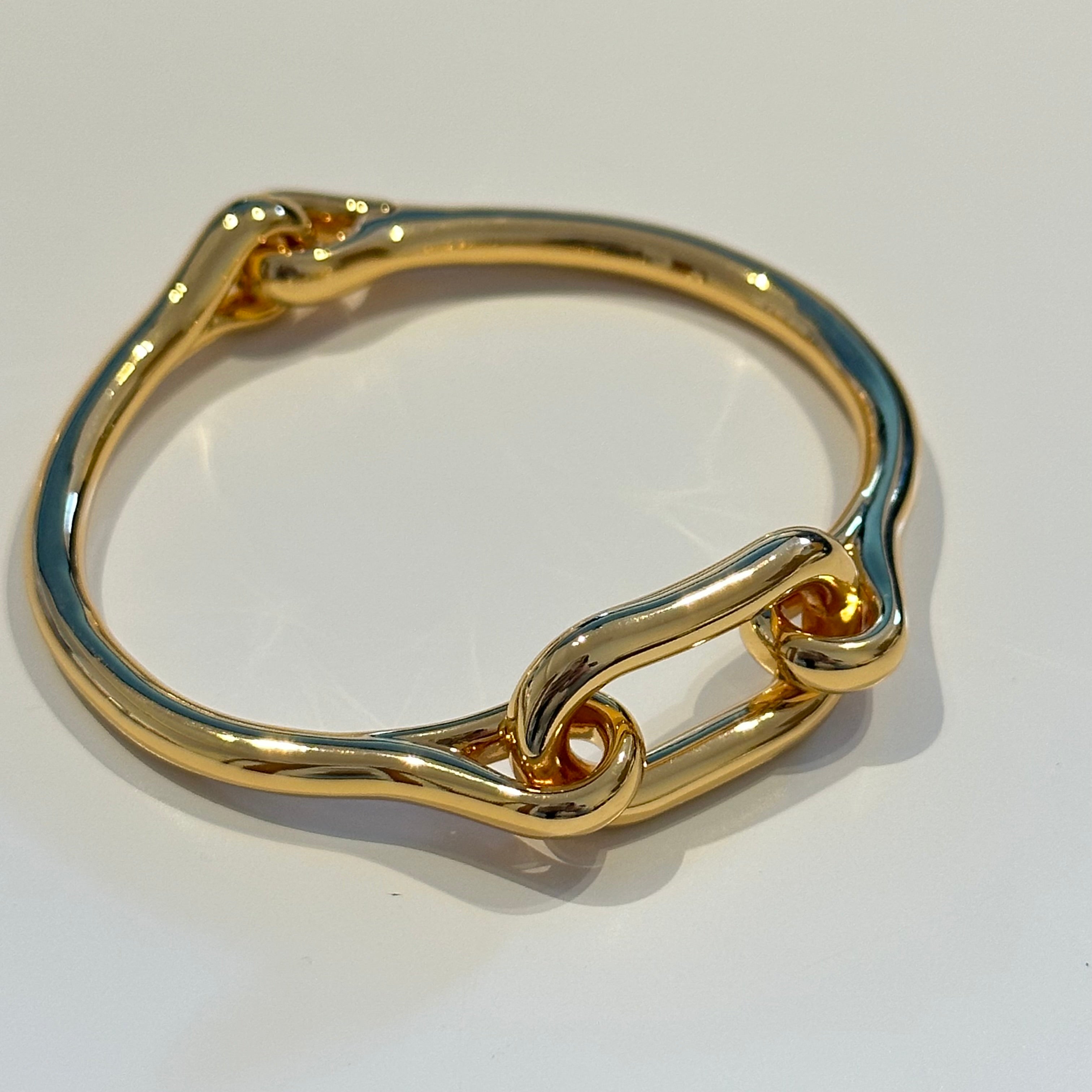 18k Gold Plated Chunky Interlinked Bangle Bracelet - The Anka Bracelet