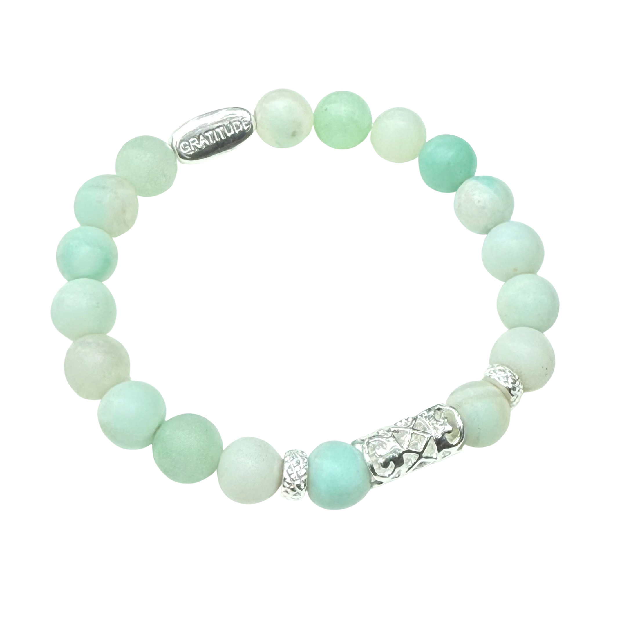 Amazonite and Sterling Silver Beaded Bracelet