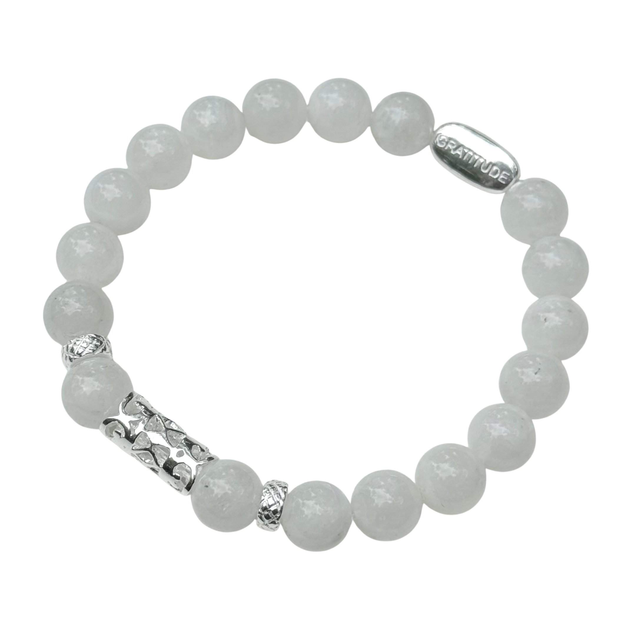 Moonstone and Sterling Silver Beaded Bracelet