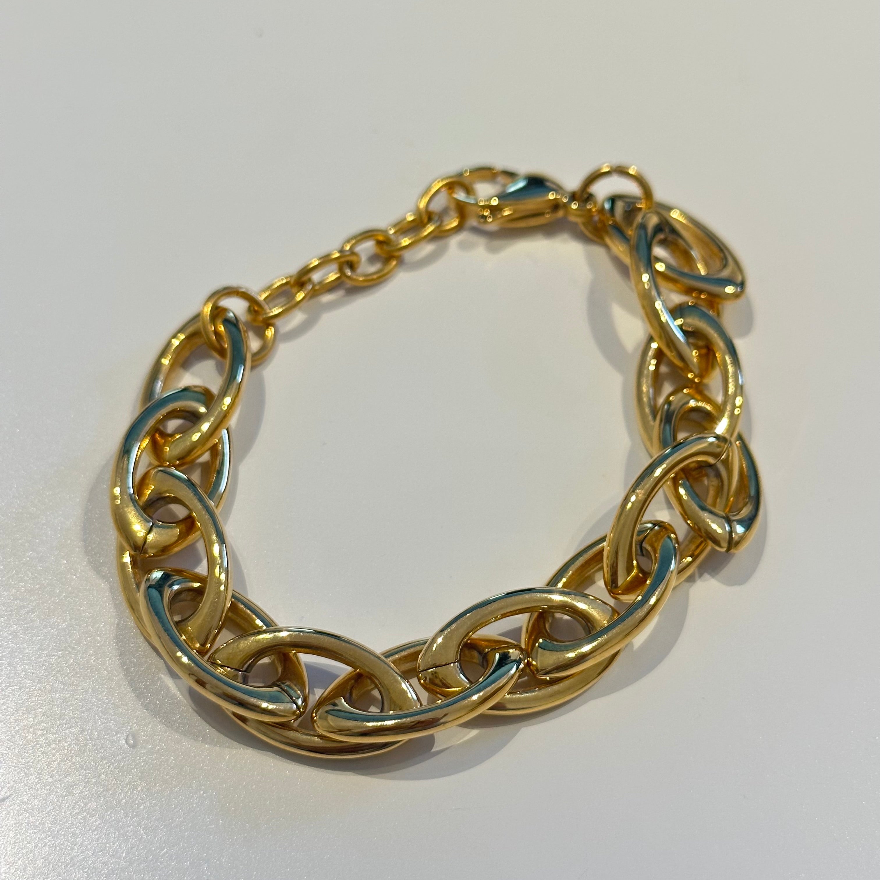 18k Gold Plated Chunky Links Bracelet - The Hamisi Bracelet