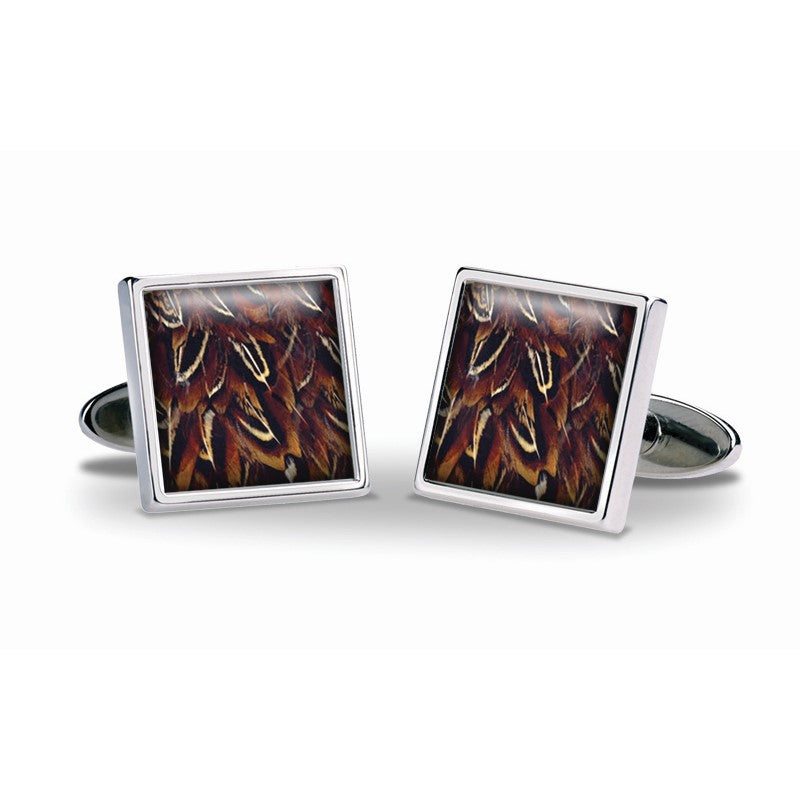 Pheasant Feathers Cufflinks -Milina London