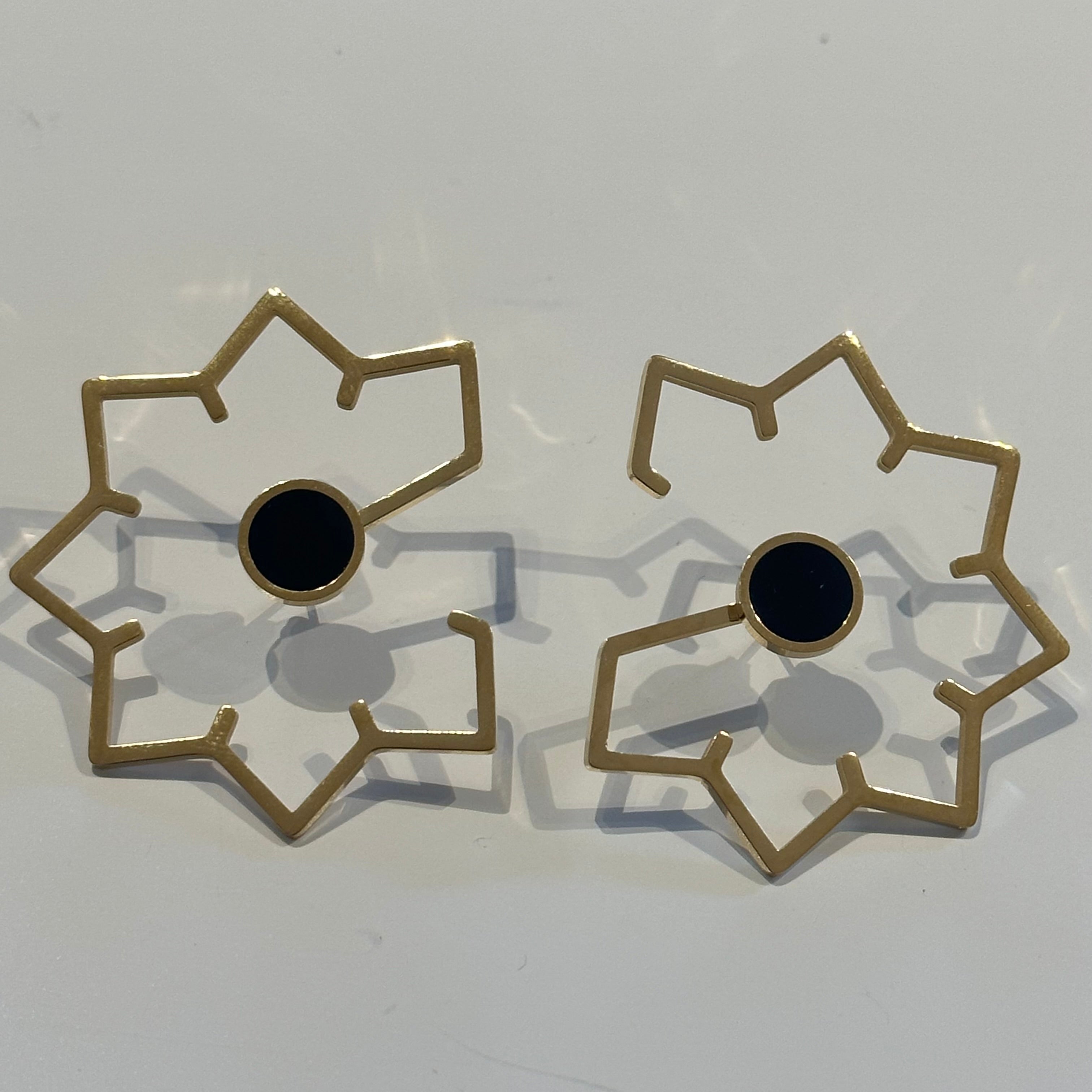 Flower Stud Earrings in 18k Gold Plated Brass - The Gul Earrings