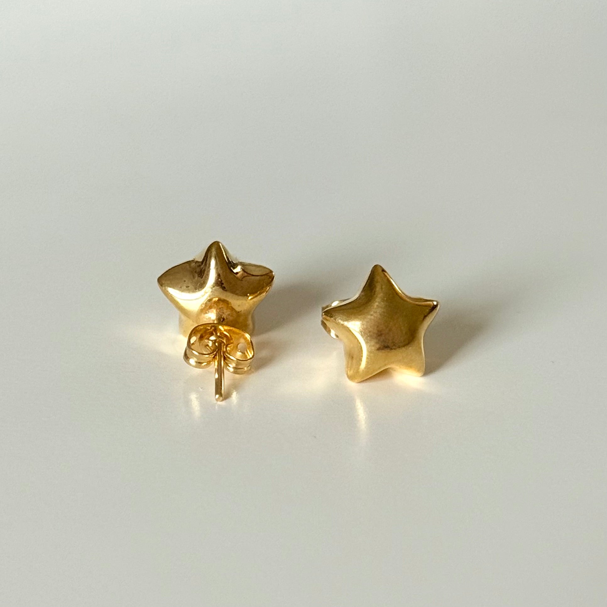 18k Gold Plated Sterling Silver Star Shaped Stud Earrings