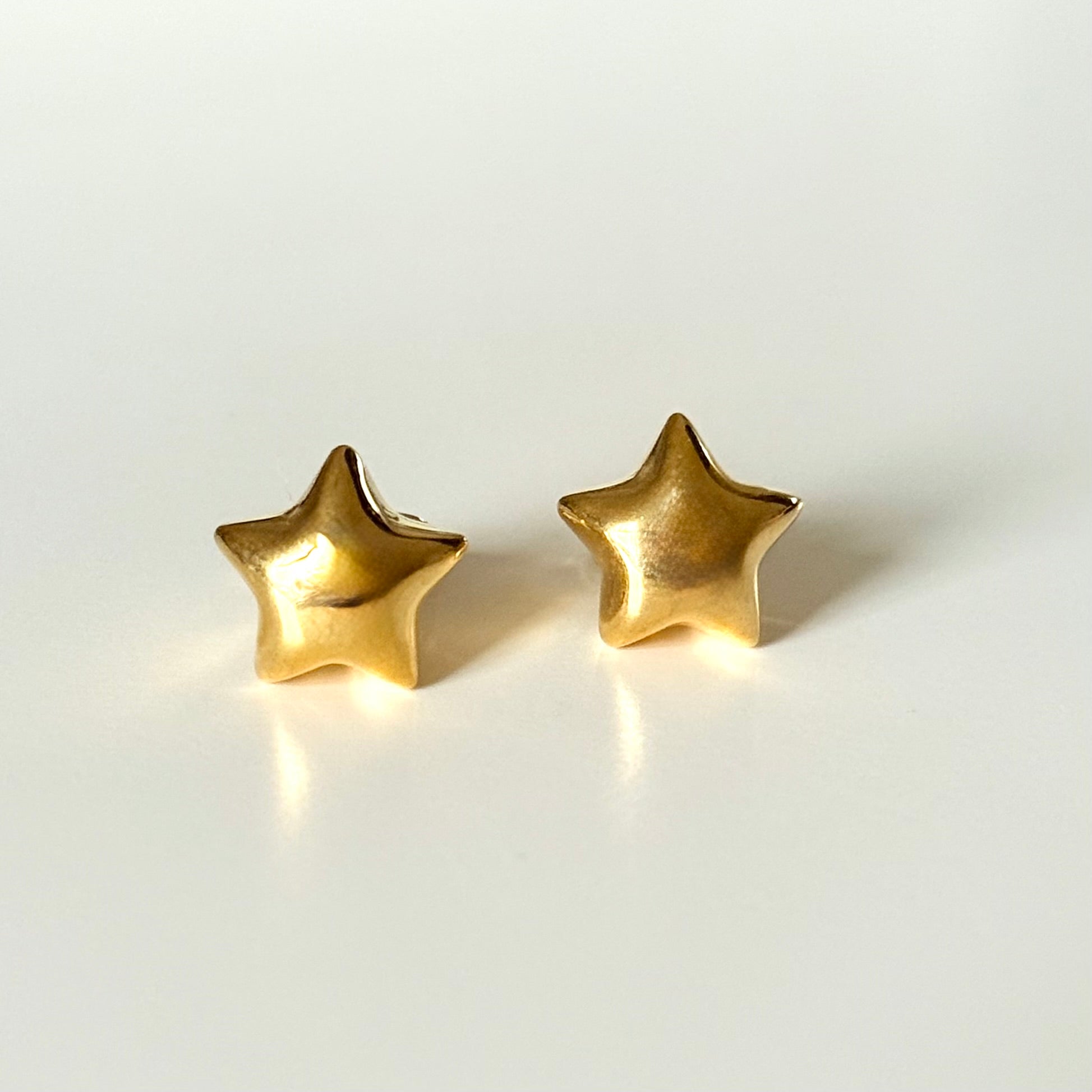 18k Gold Plated Sterling Silver Star Shaped Stud Earrings