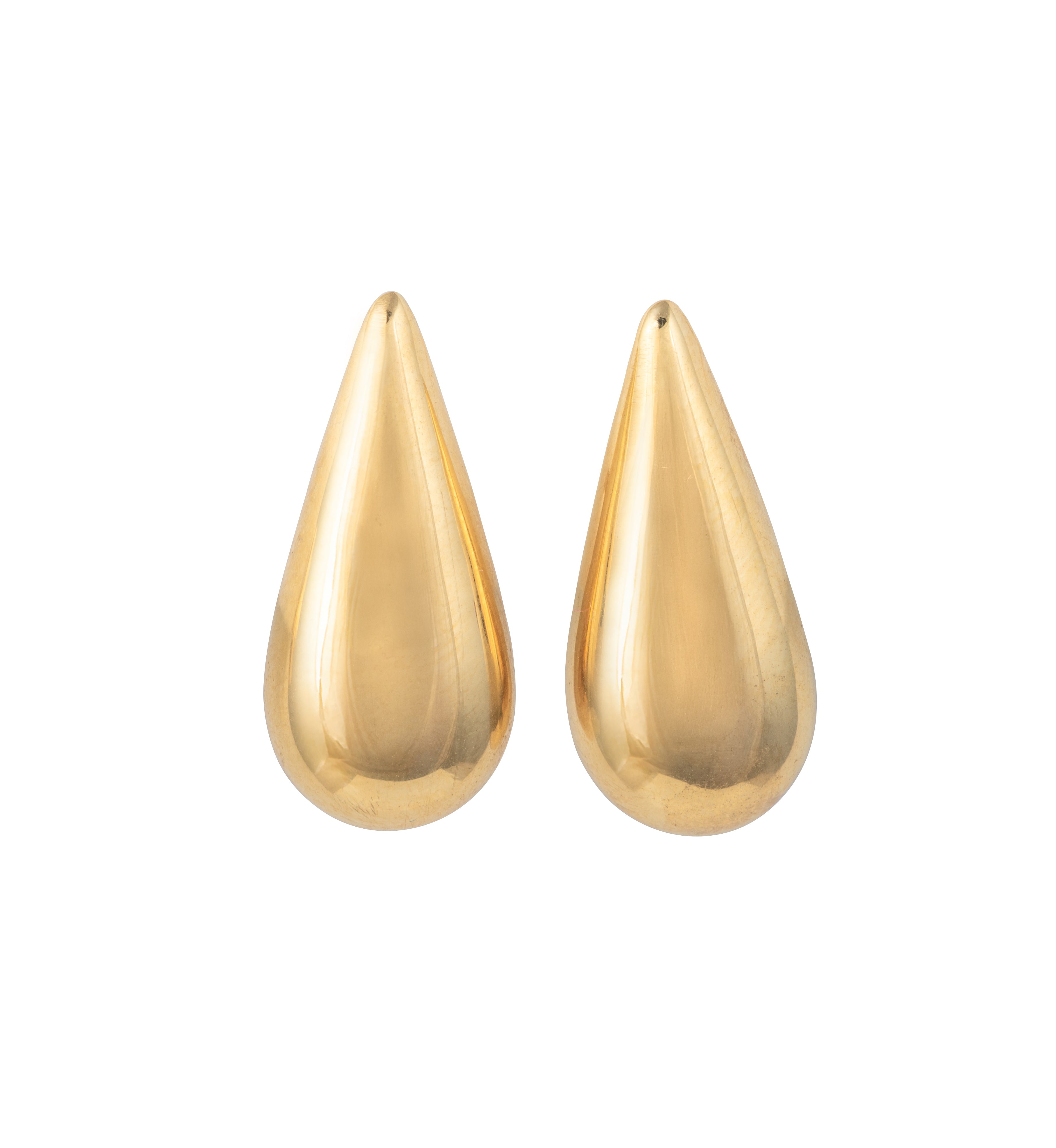 Gold Plated Sterling Silver Teardrop Shaped Stud Earrings