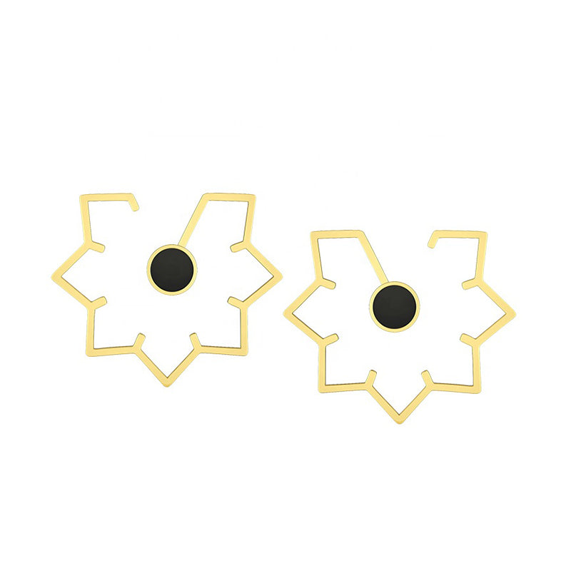 Flower Stud Earrings in 18k Gold Plated Brass - The Gul Earrings