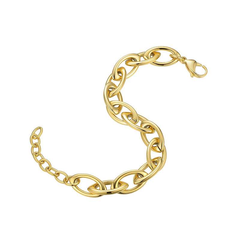 18k Gold Plated Chunky Links Bracelet - The Hamisi Bracelet
