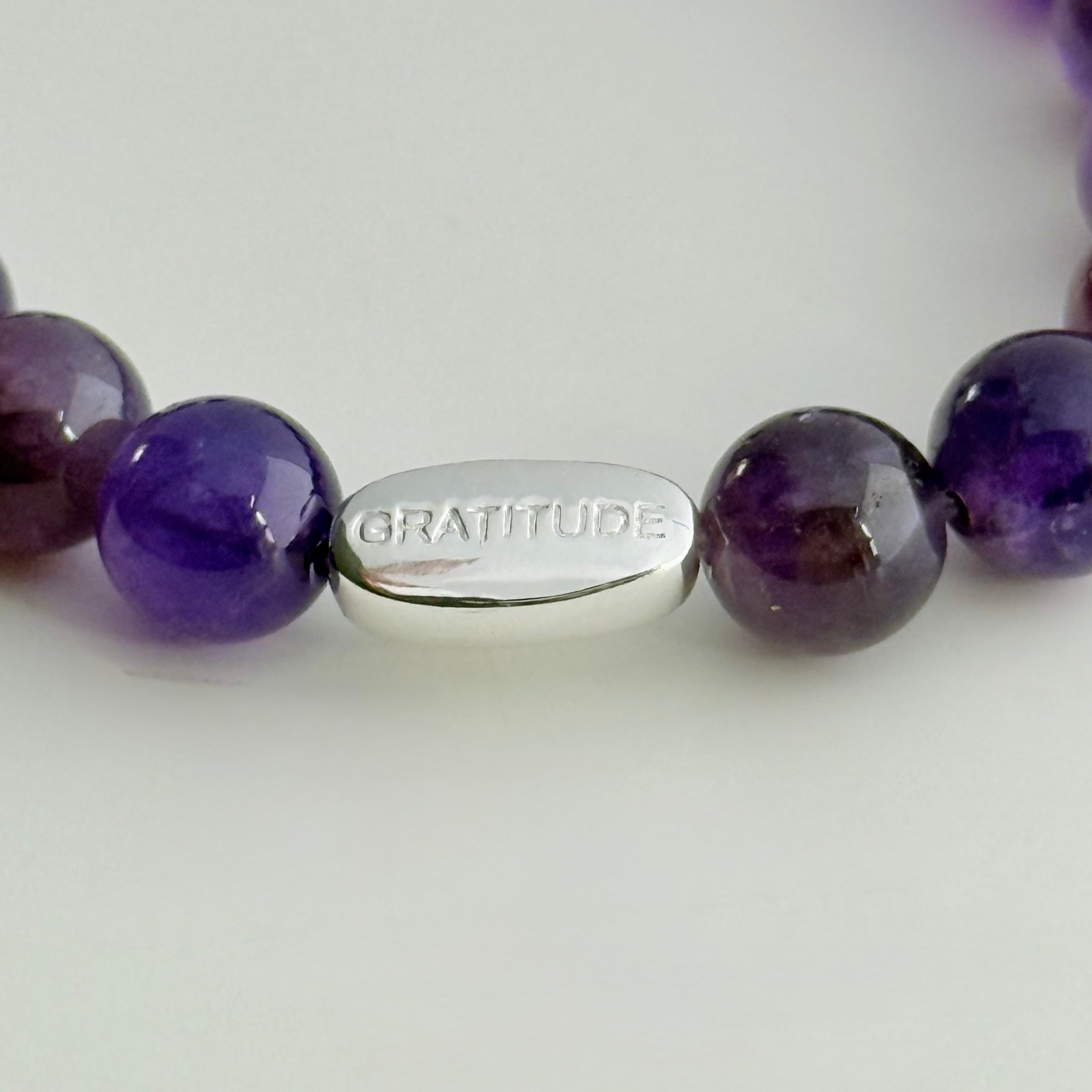 Amethyst and Sterling Silver Beaded Bracelet