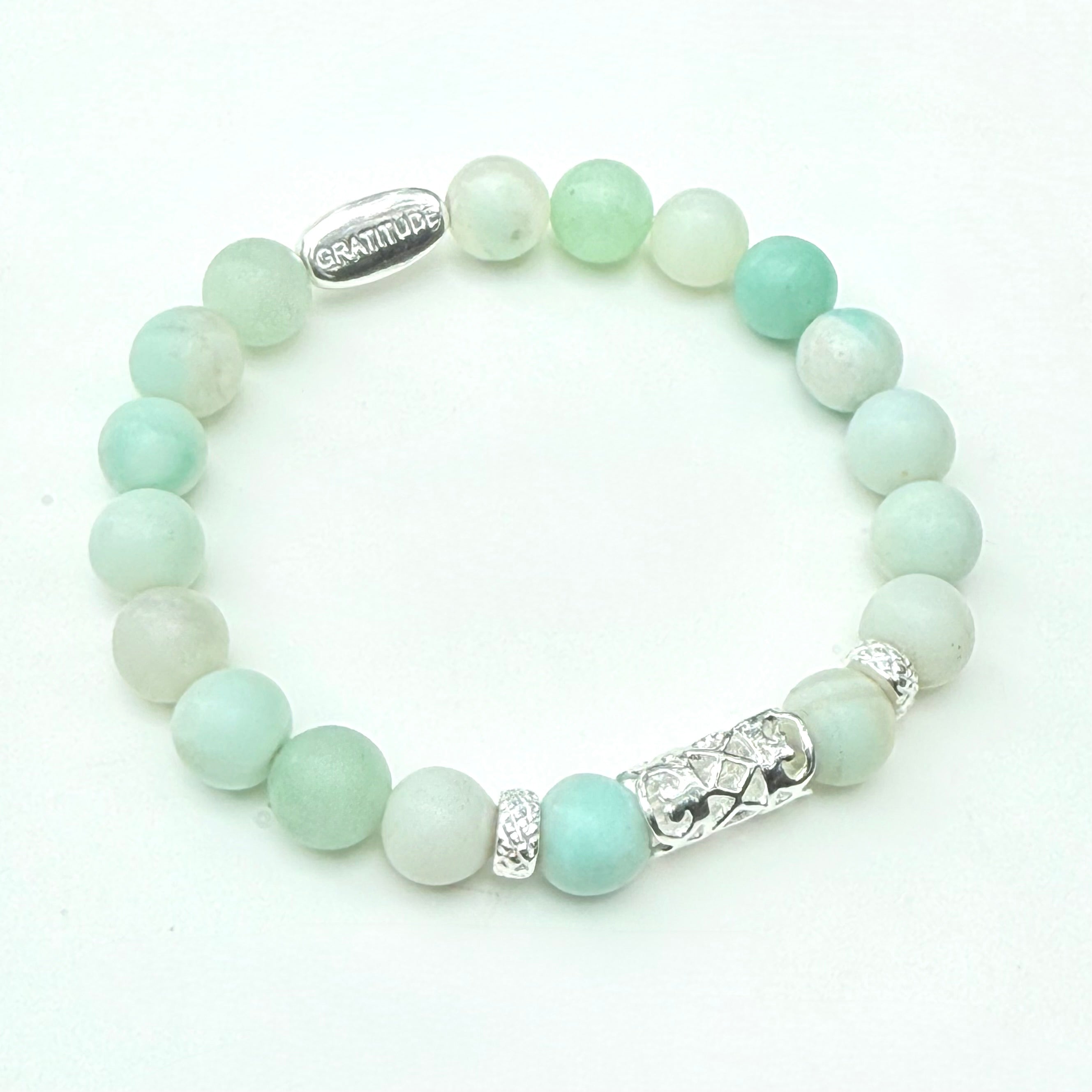 Amazonite and Sterling Silver Beaded Bracelet