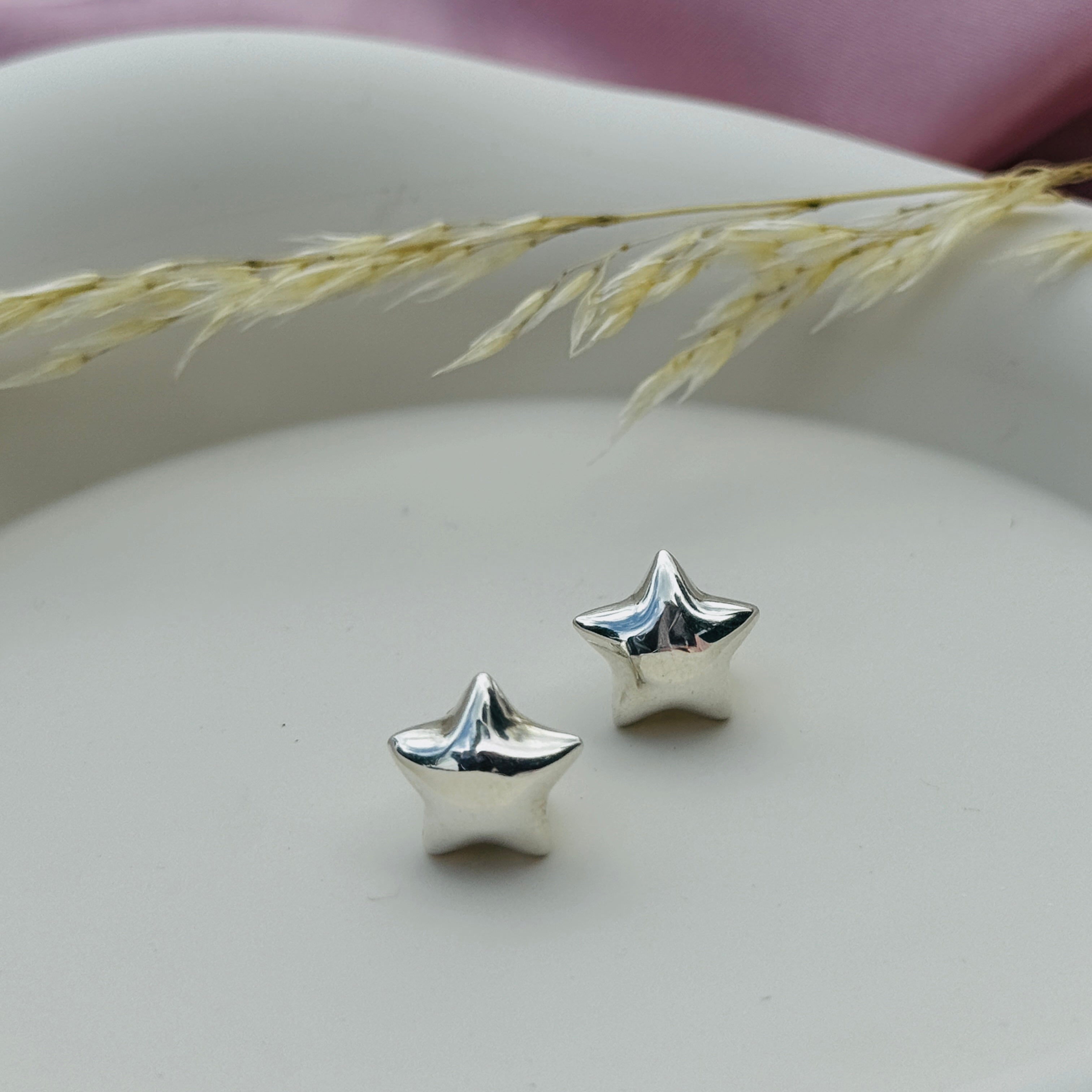 Sterling Silver Star Shaped Stud Earrings