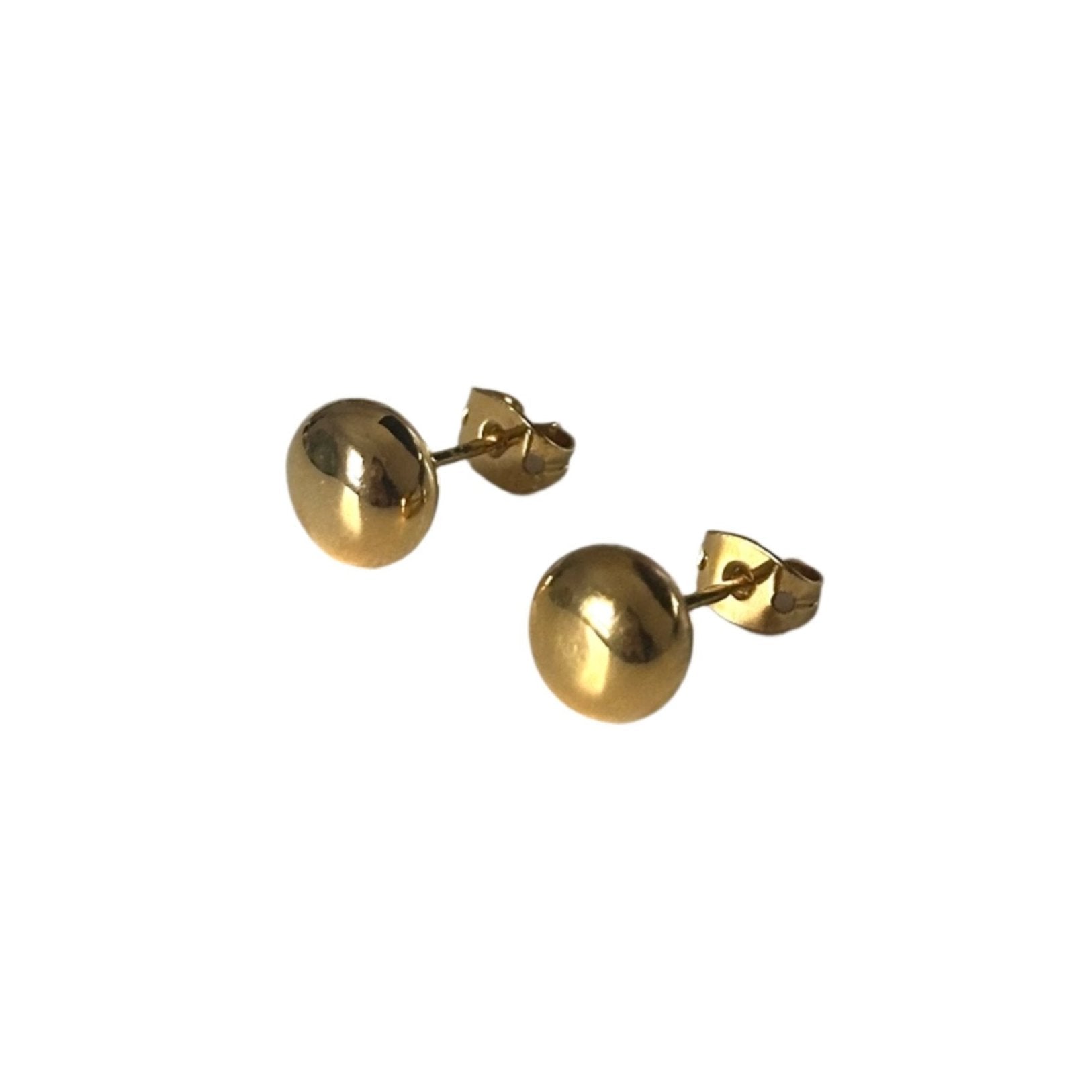 Gold Plated Sterling Silver Rounded Button Studs