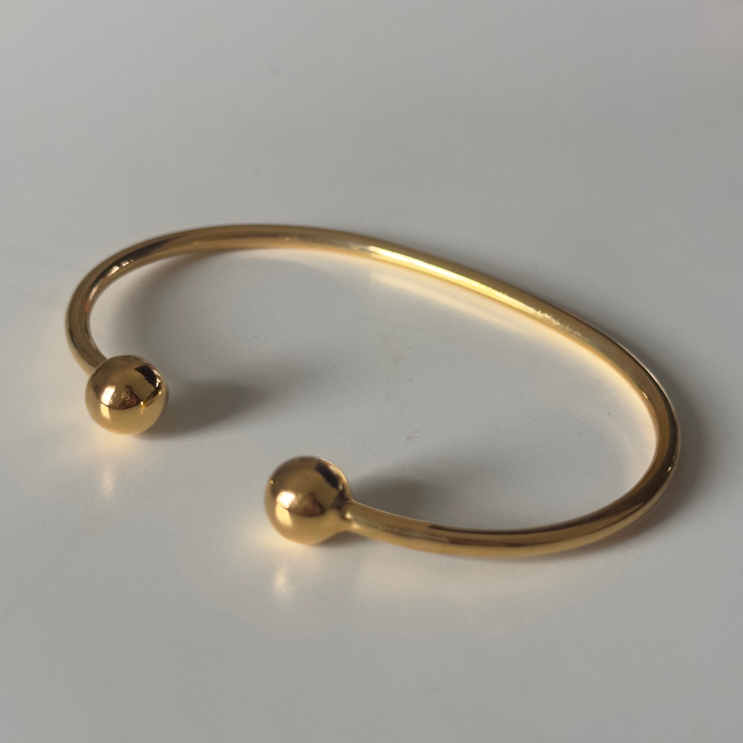 Gold Plated Sterling Silver Cuff with Spheres - Milina London