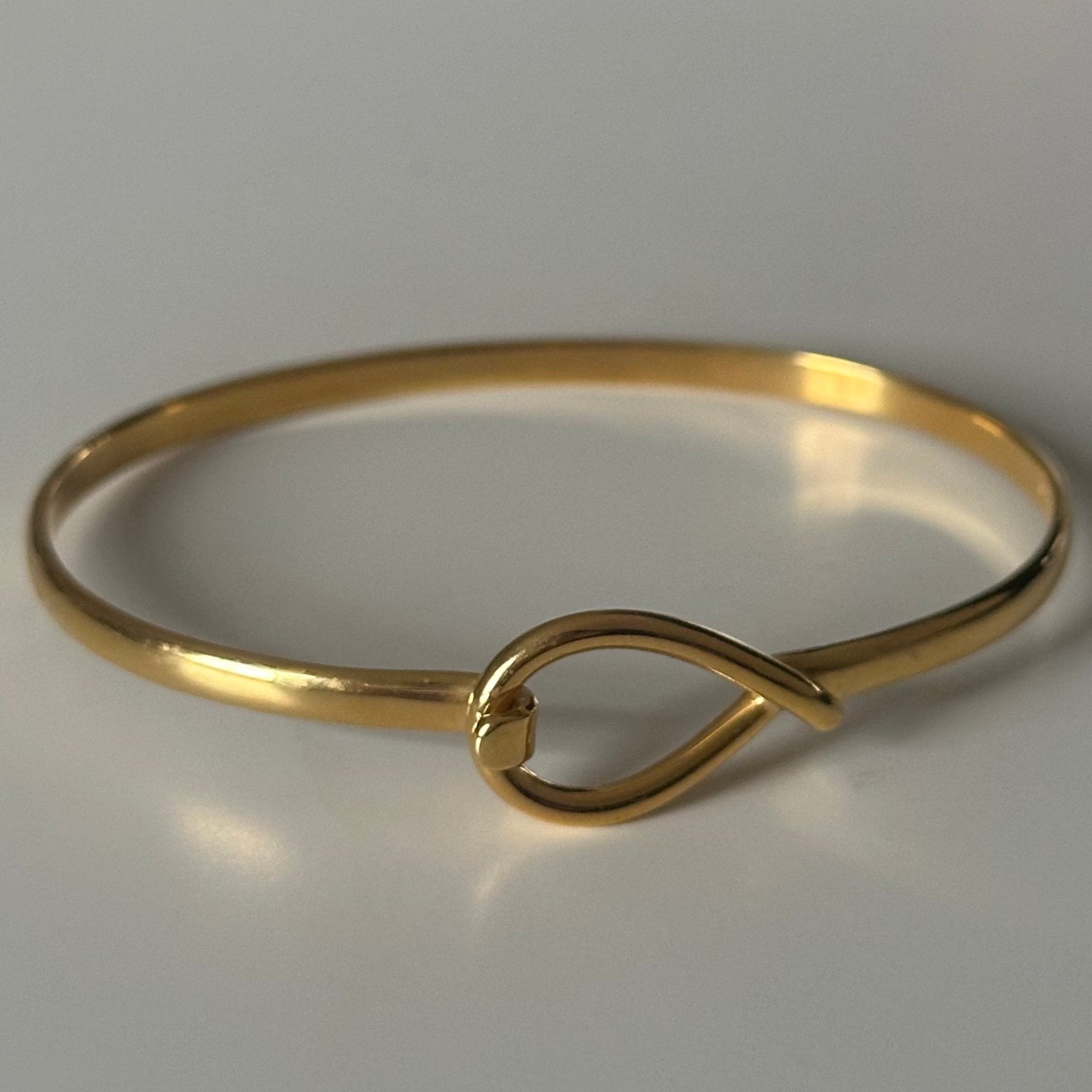 Gold Plated Sterling Silver Loop and Hook Bracelet- Milina London