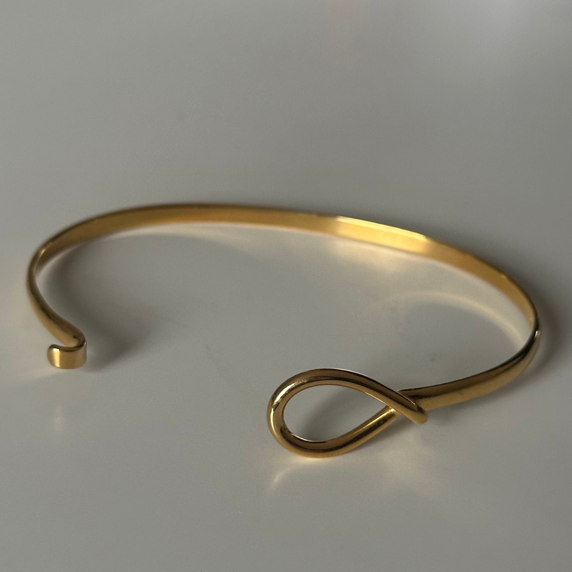 Gold Plated Sterling Silver Loop and Hook Bracelet- Milina London