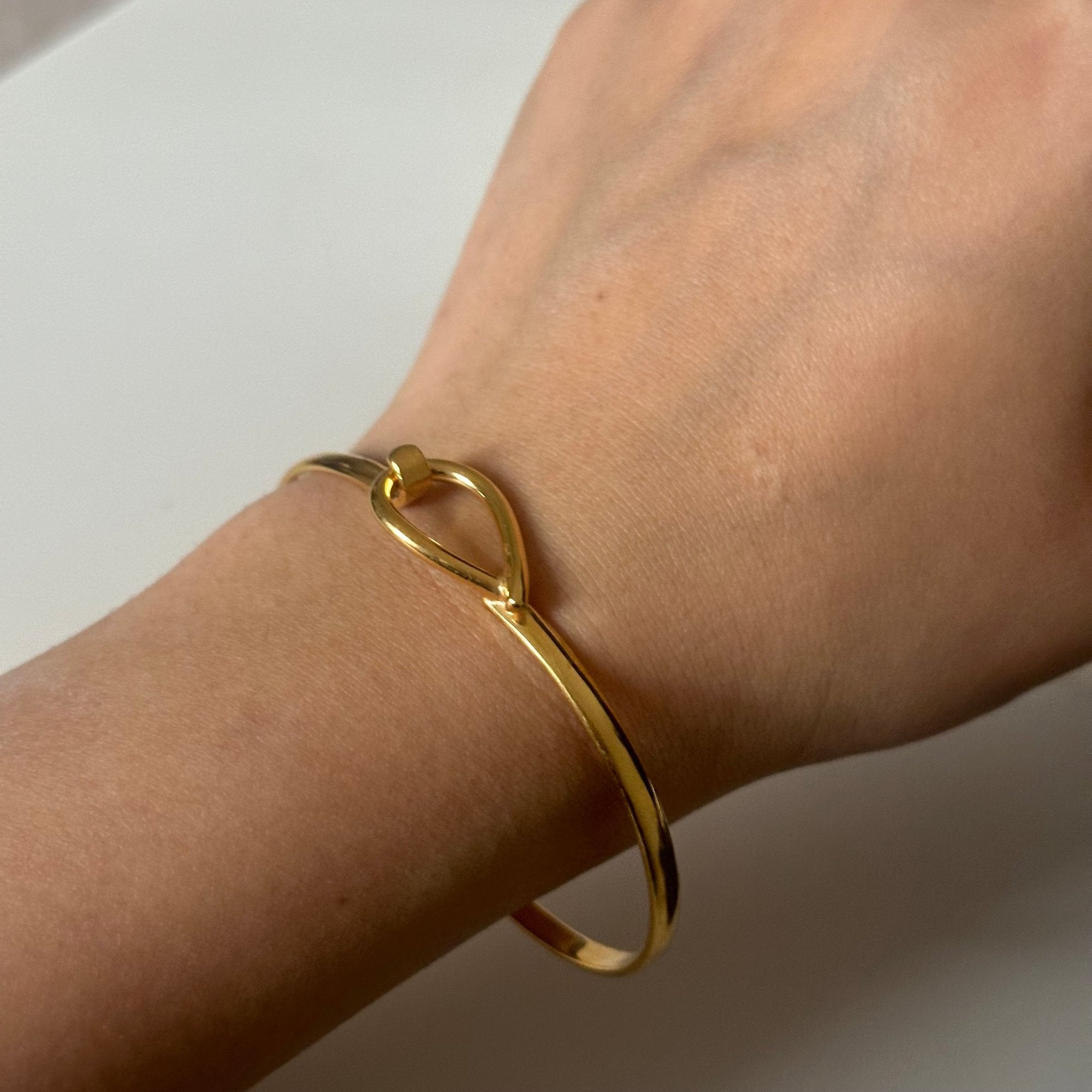 Gold Plated Sterling Silver Loop and Hook Bracelet- Milina London