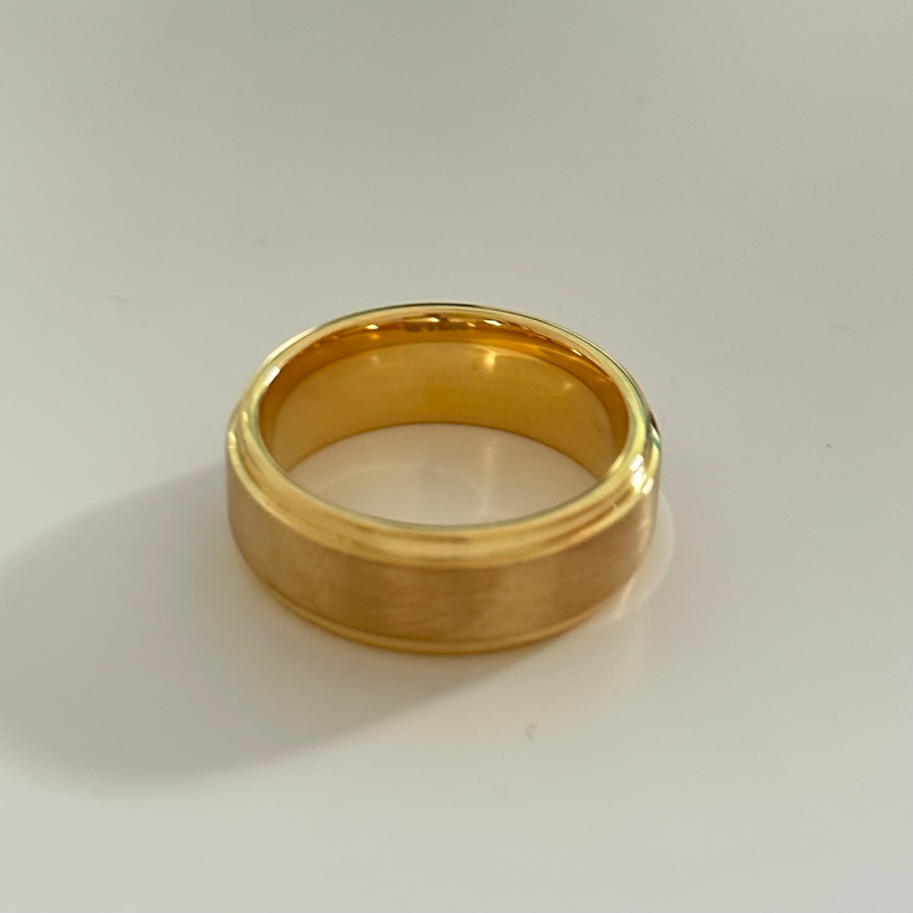 Gold Tungsten Band Ring | The Aureus Ring | Milina London