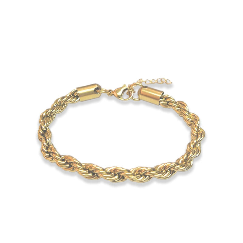 18k Gold Plated Twisted Rope Bracelet - The Lia Bracelet