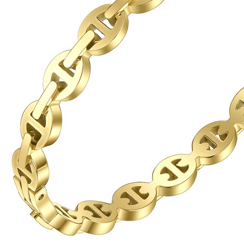 Medium Oval Links Bangle in 18k Gold Plated Brass - The Lilya Bangle