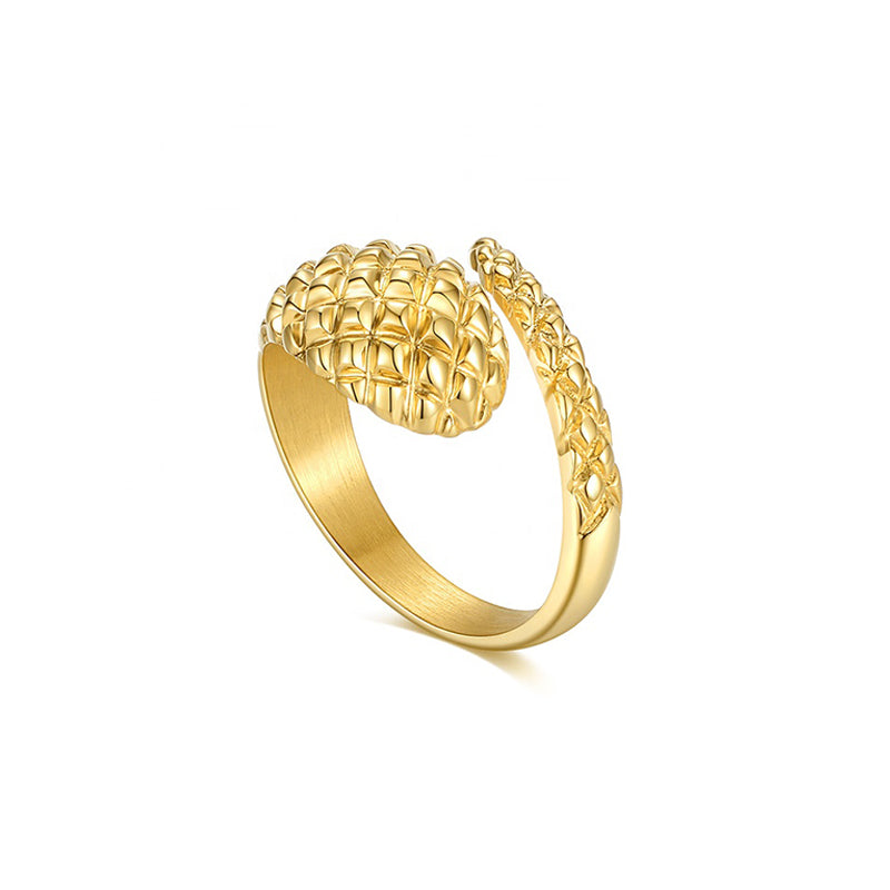 Crossover Serpent Wrap Ring in 18k Gold Plated Brass - The Nagini Ring