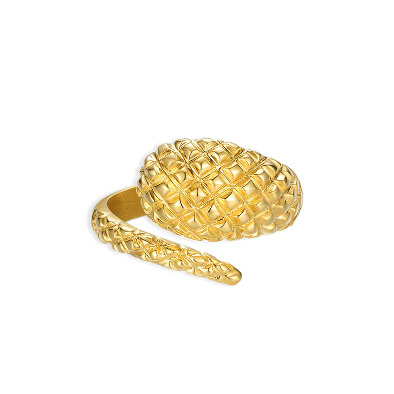 Crossover Serpent Wrap Ring in 18k Gold Plated Brass - The Nagini Ring