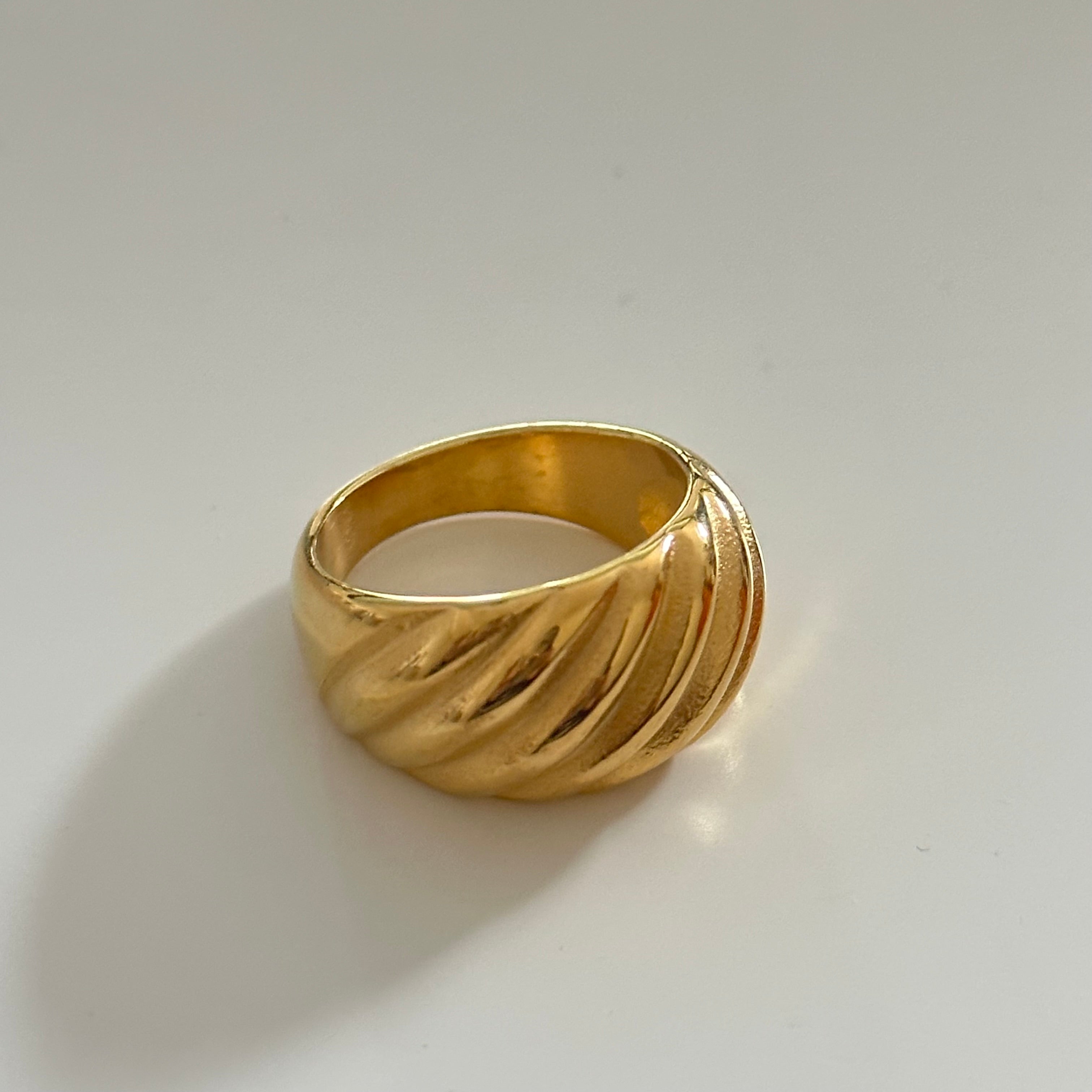 Statement Croissant Ring in 18k Gold Plated Brass - The Celine Ring