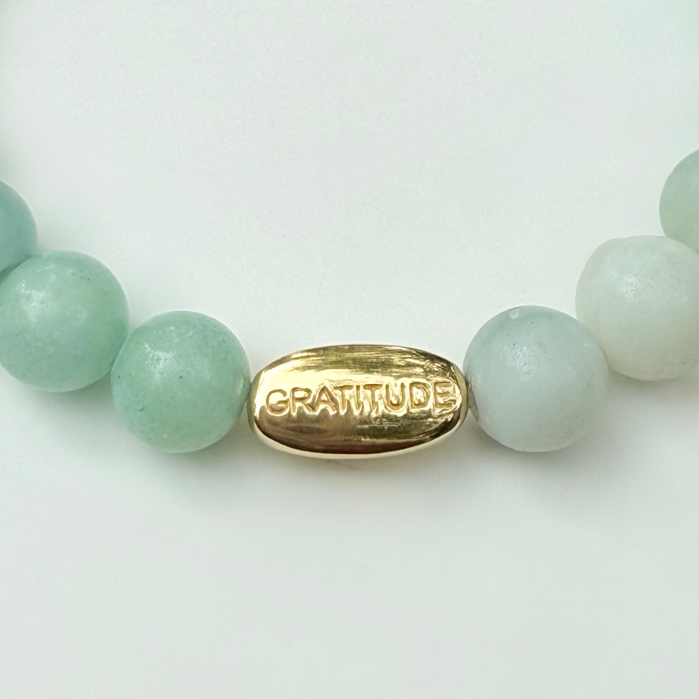 Amazonite and Gold Plated Sterling Silver Beaded Bracelet