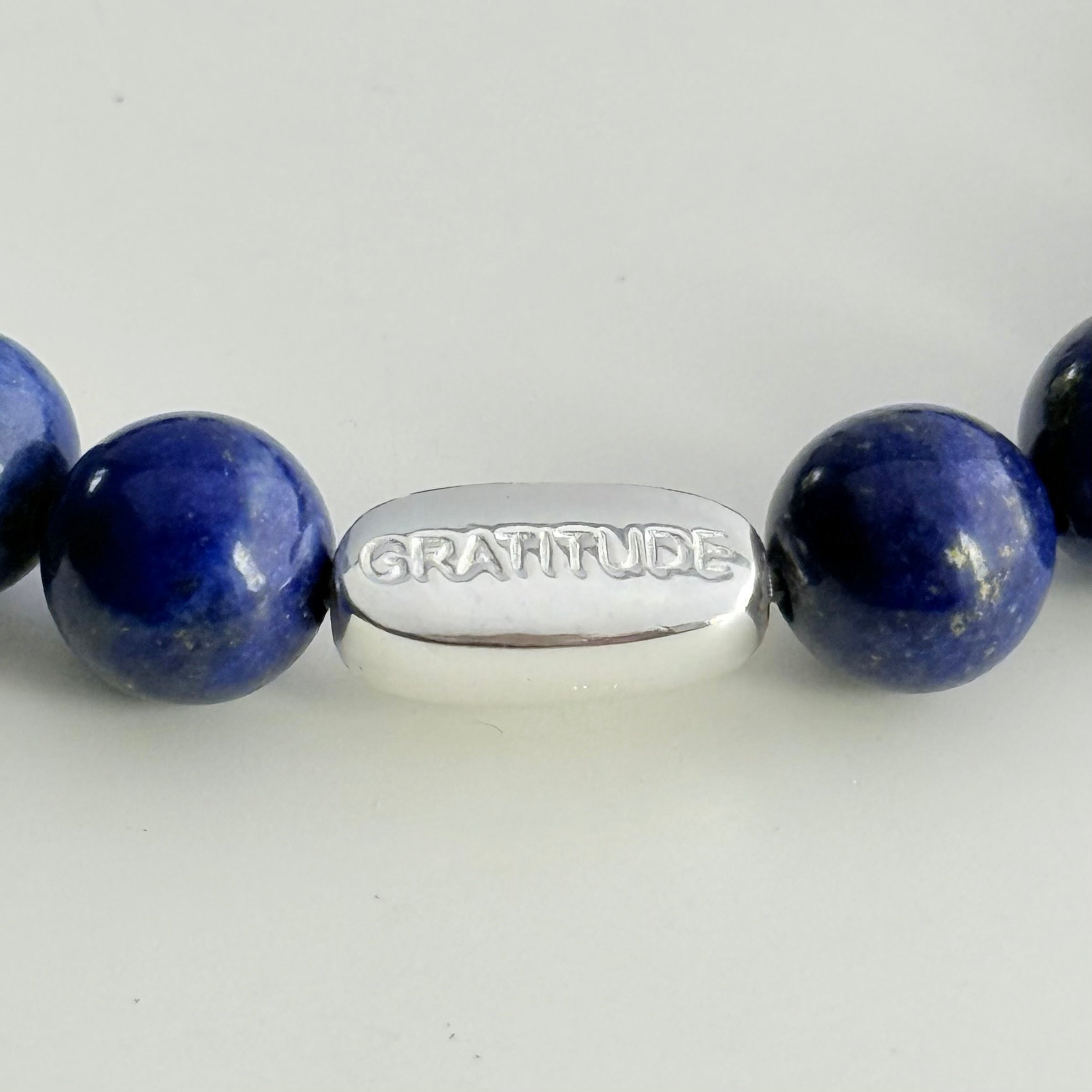 Lapis Lazuli and Sterling Silver Beaded Bracelet
