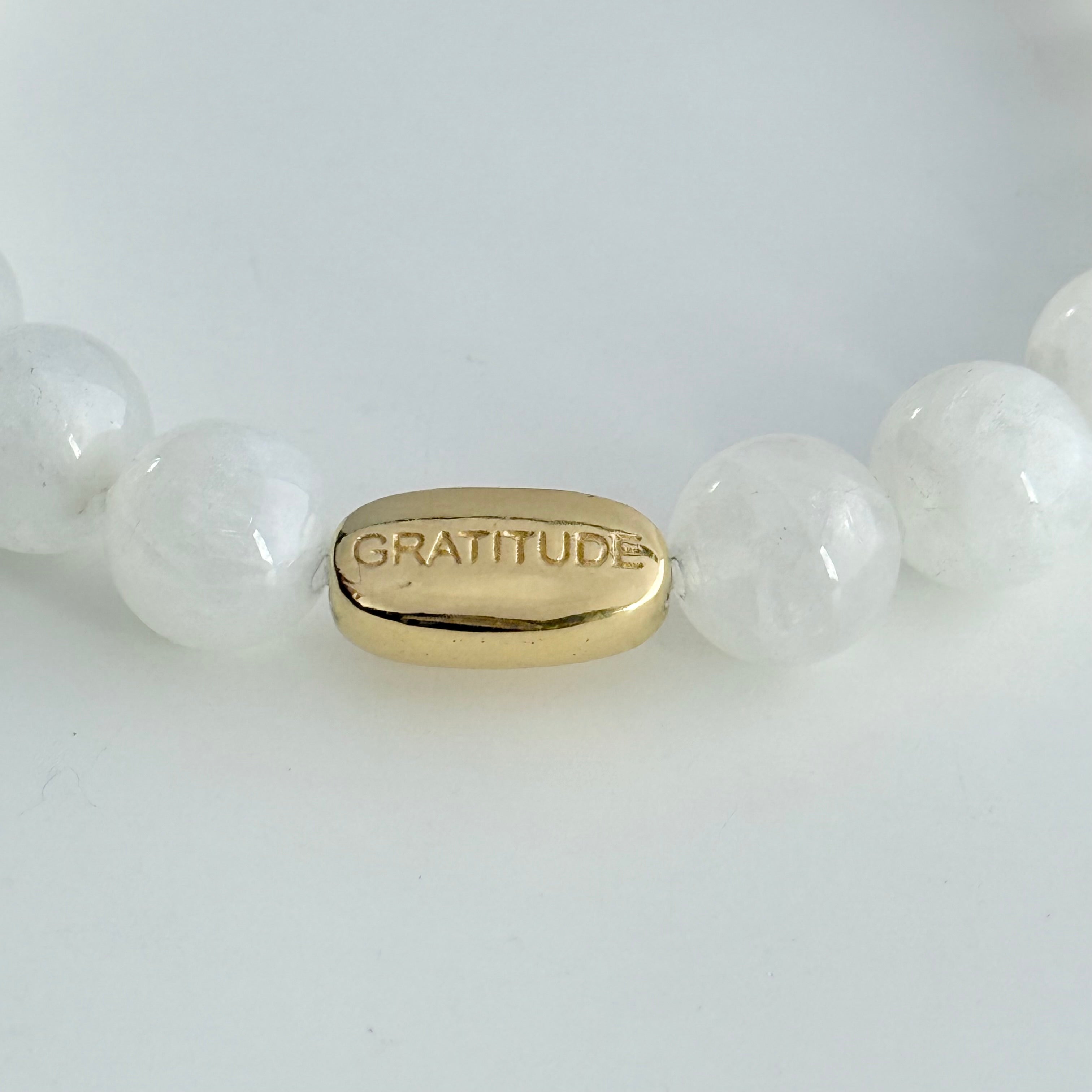 Moonstone and Gold Plated Sterling Silver Beaded Bracelet