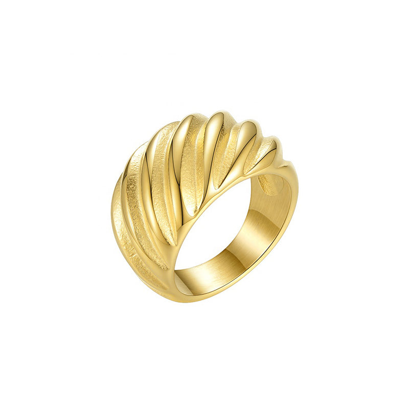 Statement Croissant Ring in 18k Gold Plated Brass - The Celine Ring