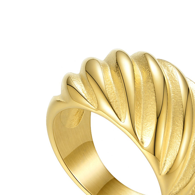 Statement Croissant Ring in 18k Gold Plated Brass - The Celine Ring