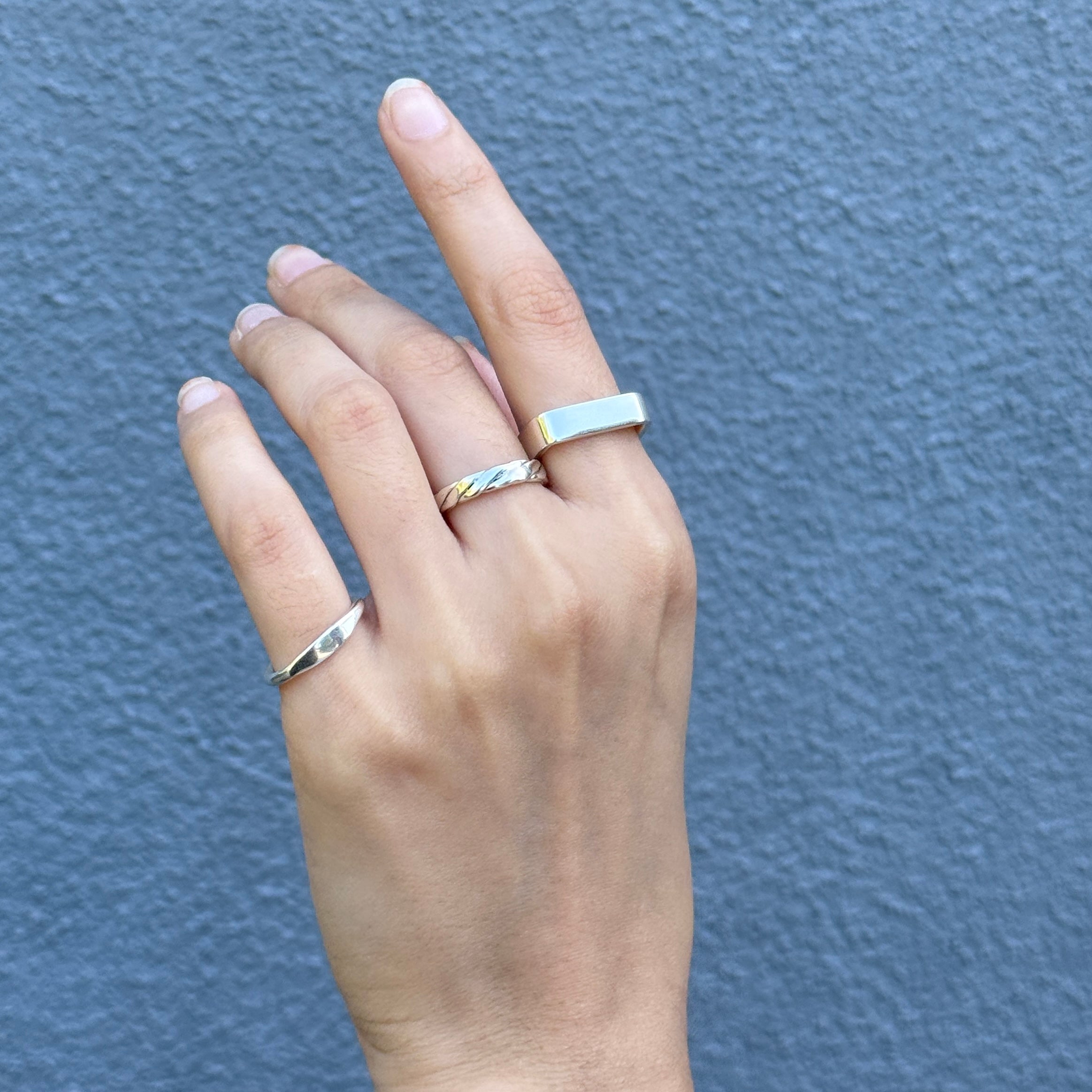 Square Shaped Sterling Silver Ring