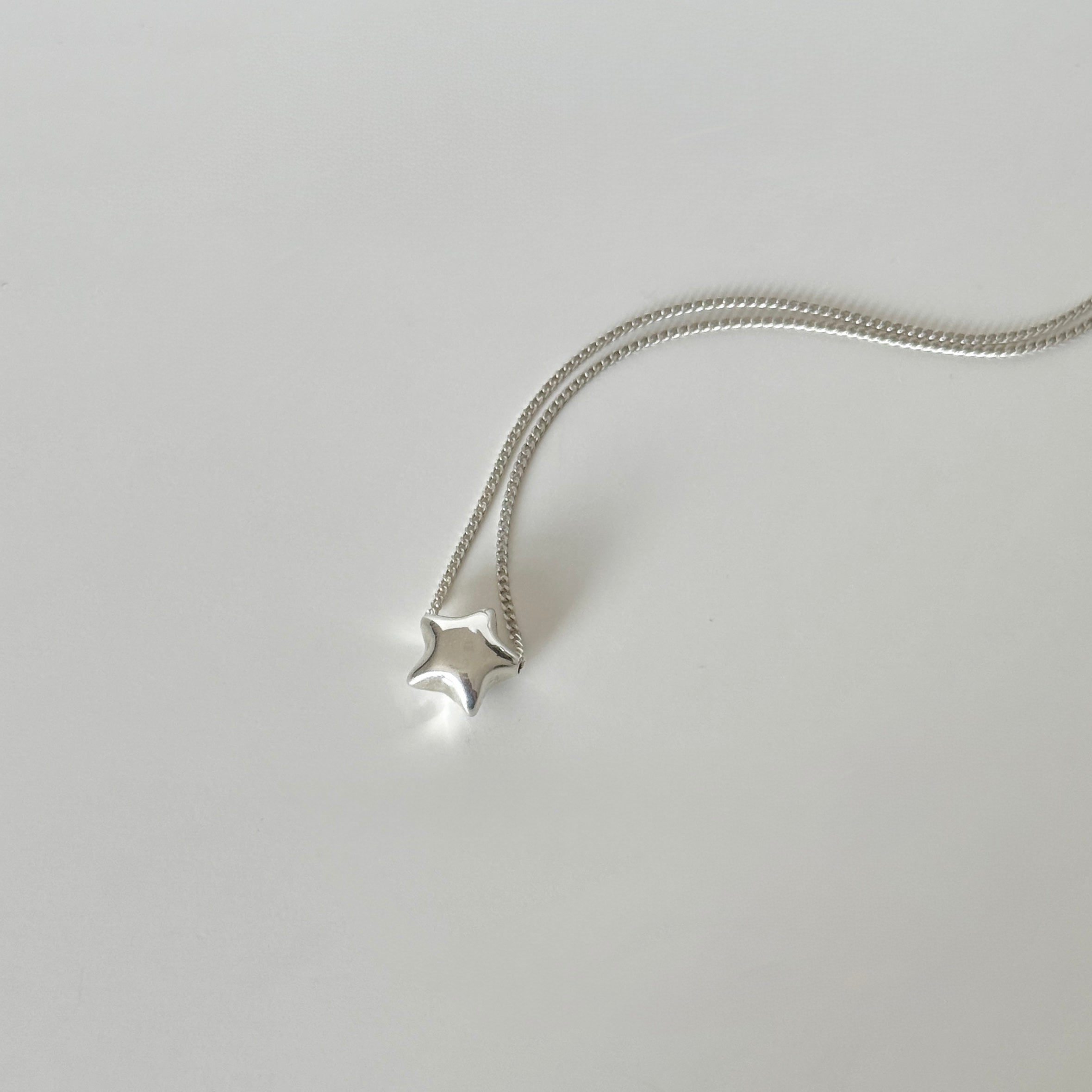 Sterling Silver Star Shaped Pendant Necklace