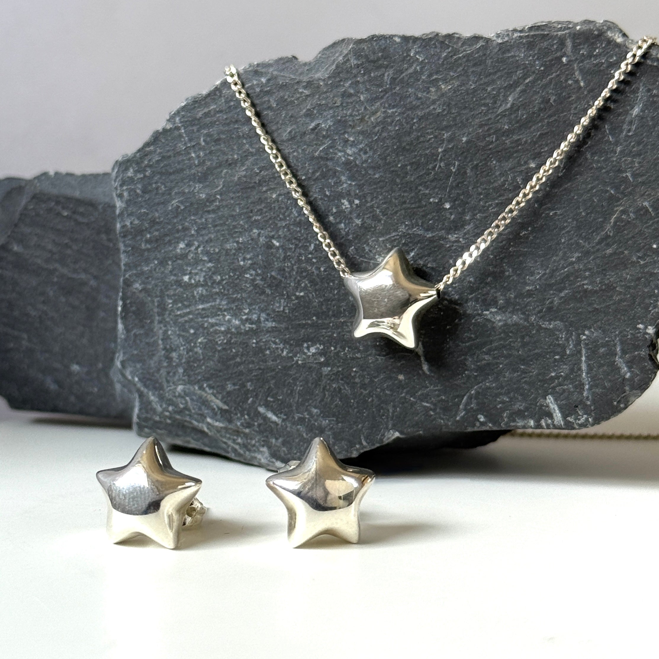 Sterling Silver Star Shaped Pendant Necklace