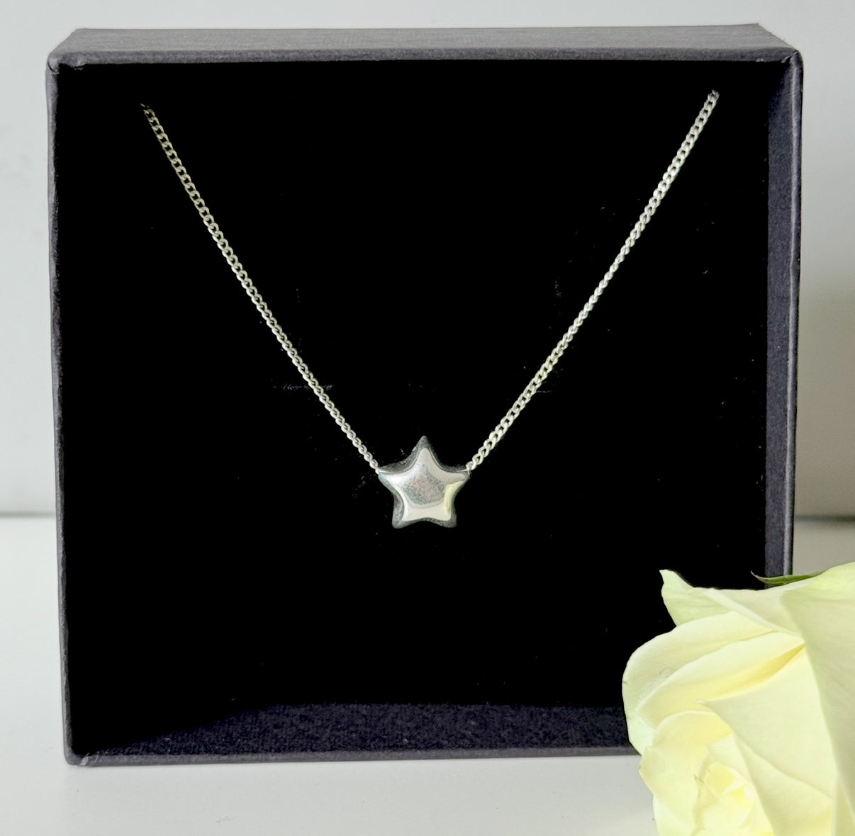 Sterling Silver Star Shaped Pendant Necklace
