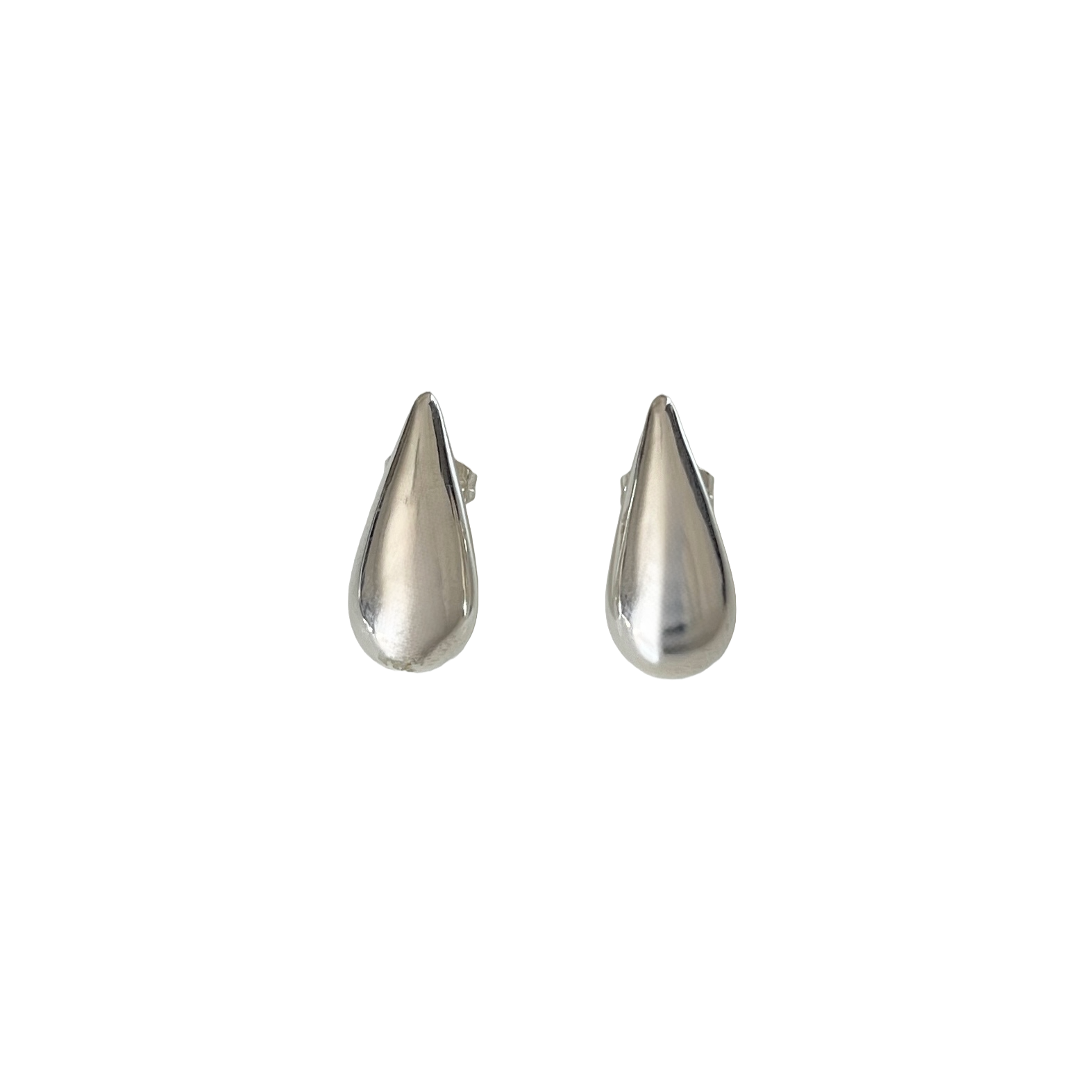 Sterling Silver Teardrop Shaped Stud Earrings