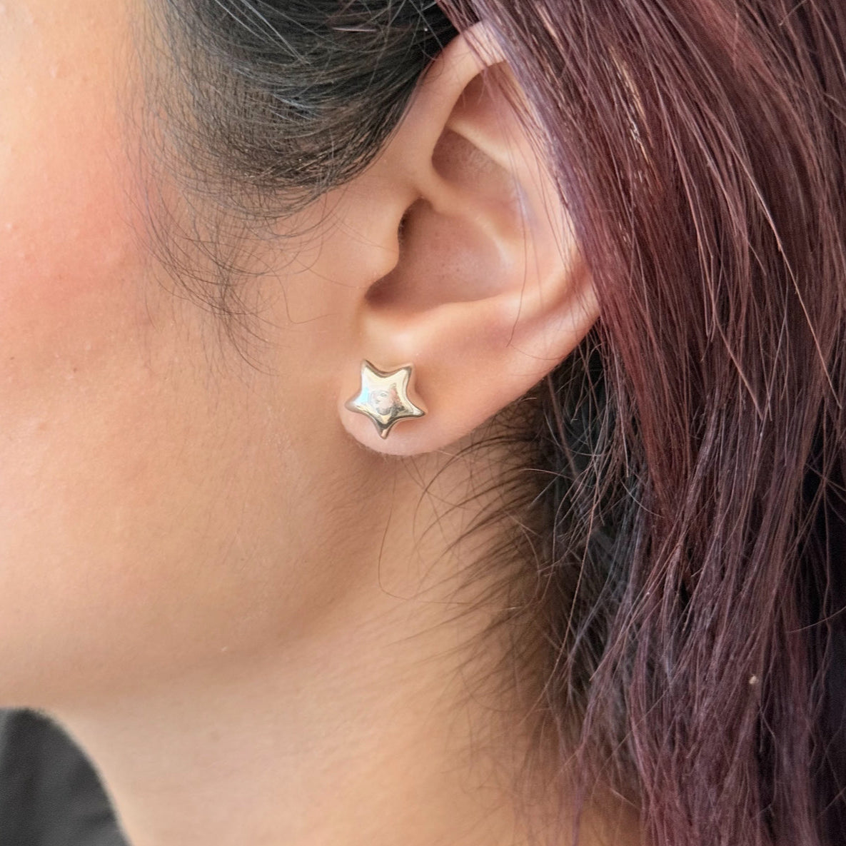 Sterling Silver Star Shaped Stud Earrings